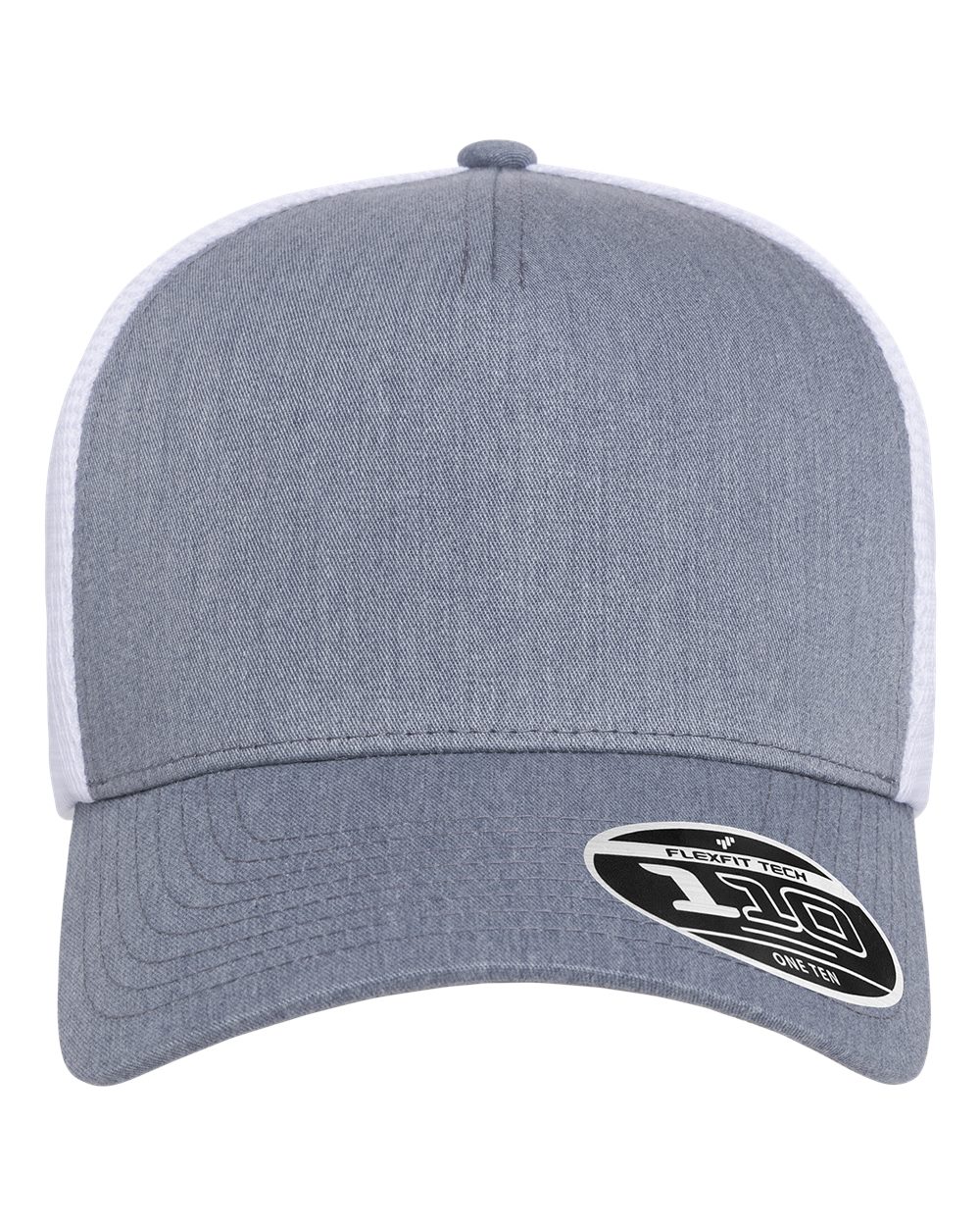 Flexfit 110® Five-Panel Mesh Cap. 110M5 - Heather Grey/ White
