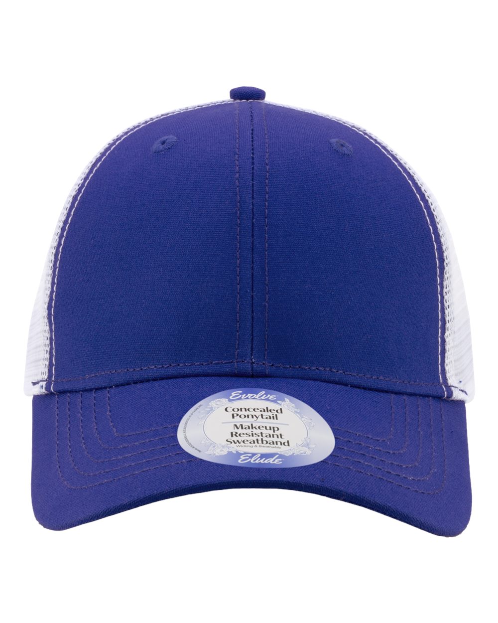 Infinity Her Women's Modern Trucker Cap. CHARLIE - Royal/ White