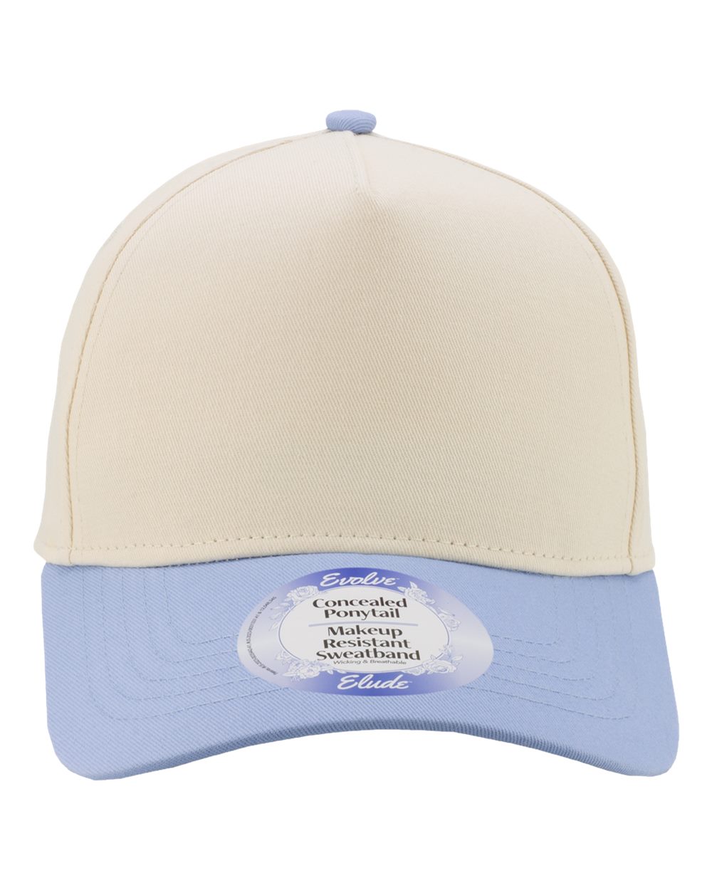 Infinity Her Women's Two-Tone Five-Panel Cap. COLBIE - Ivory/ Ice Blue/ Leopard Camo