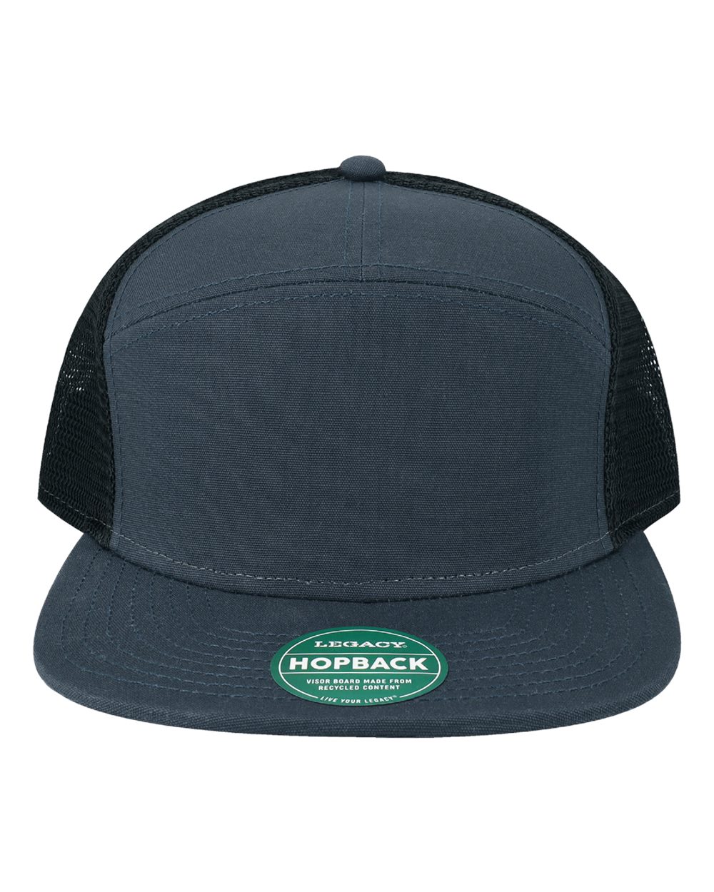 LEGACY Hopback Seven-Panel Trucker Cap. H7FB - Navy/ Black