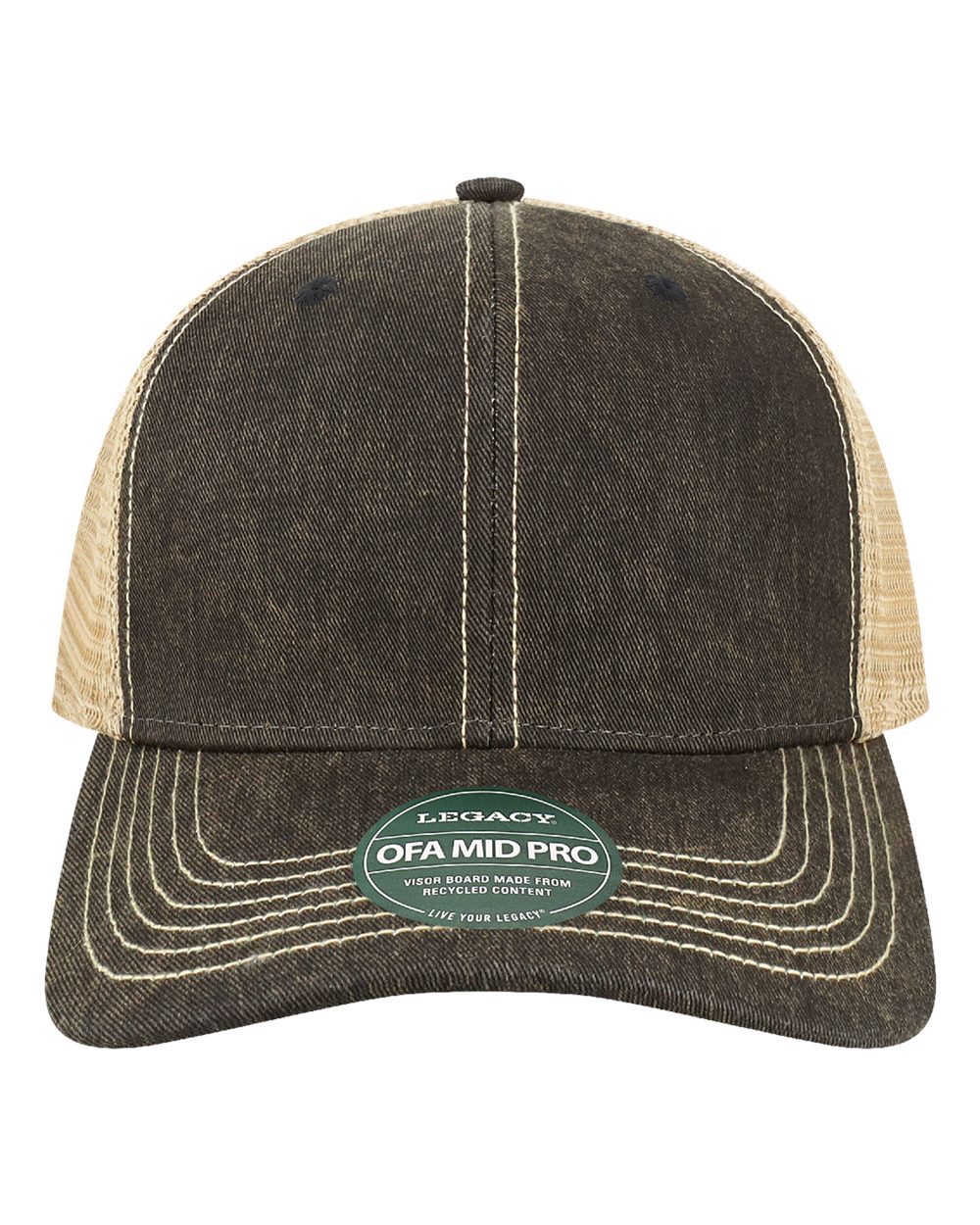 LEGACY Old Favorite Mid Pro Trucker Cap. OFMPS - Black/ Khaki