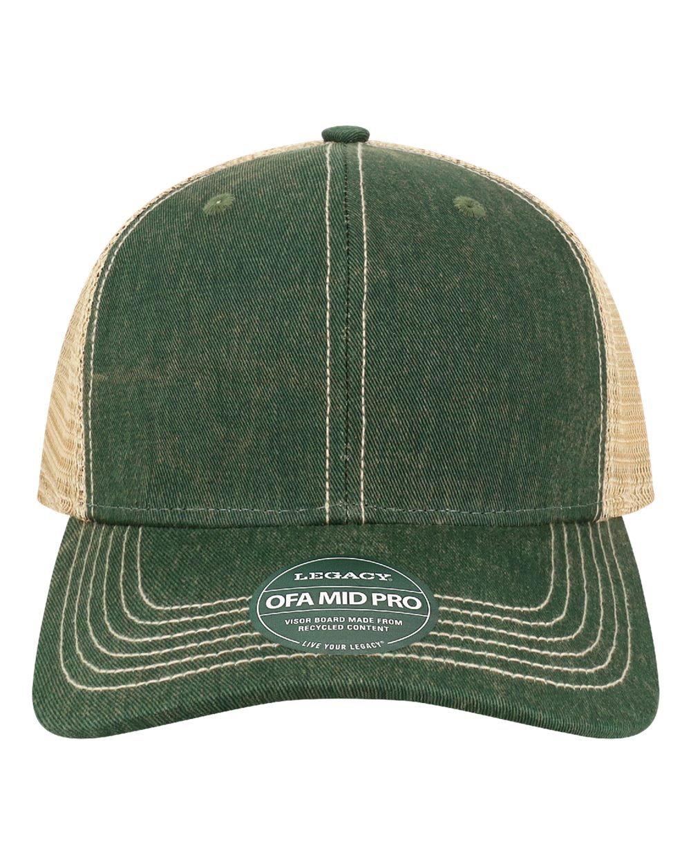 LEGACY Old Favorite Mid Pro Trucker Cap. OFMPS - Dark Green/ Khaki