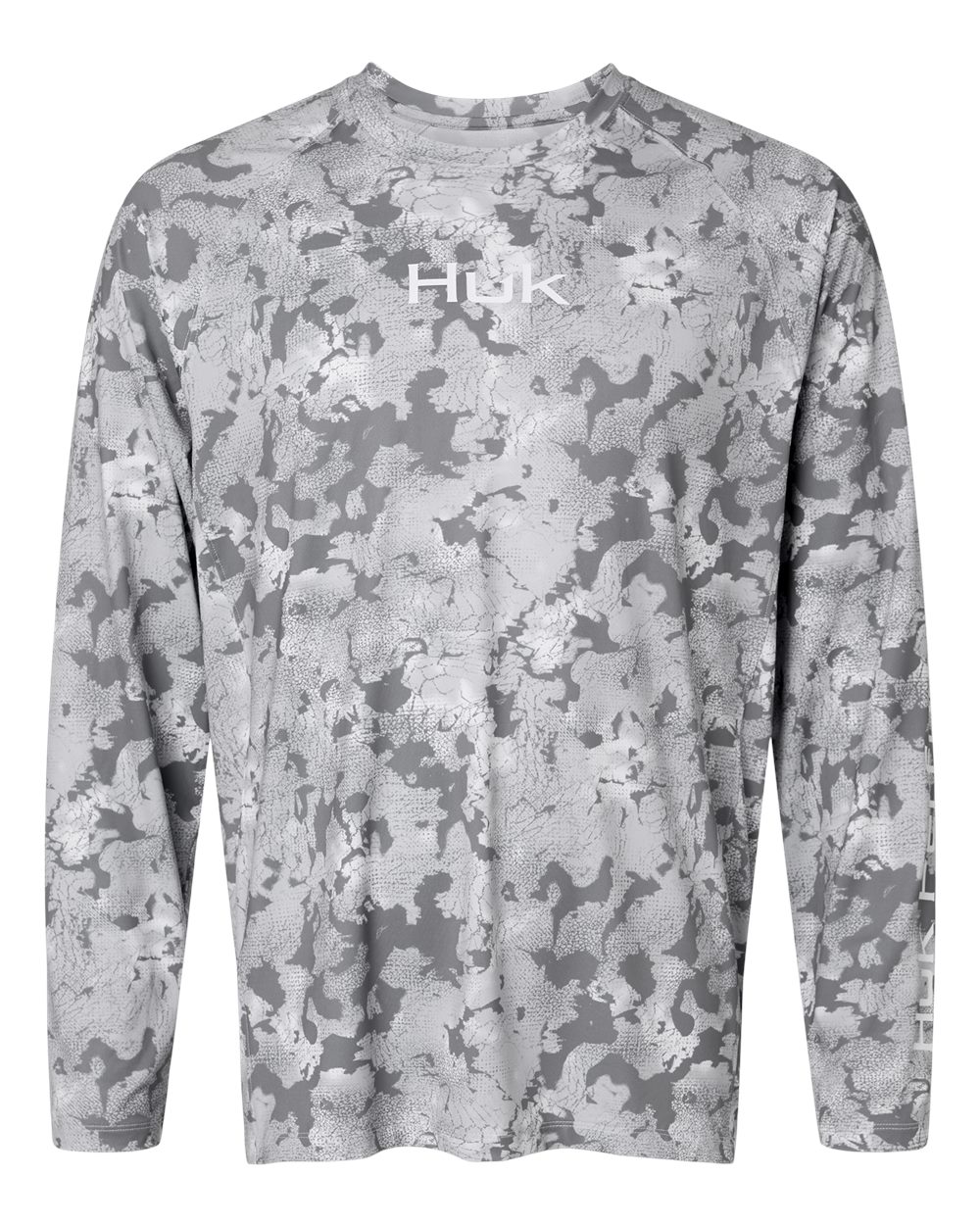 HUK Men's Airweight KS Printed Crewneck Pullover. H1200718 - Sharkskin