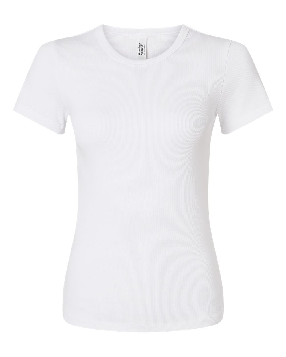 American Apparel Women's Baby Rib Fitted Tee. BR2102 - White