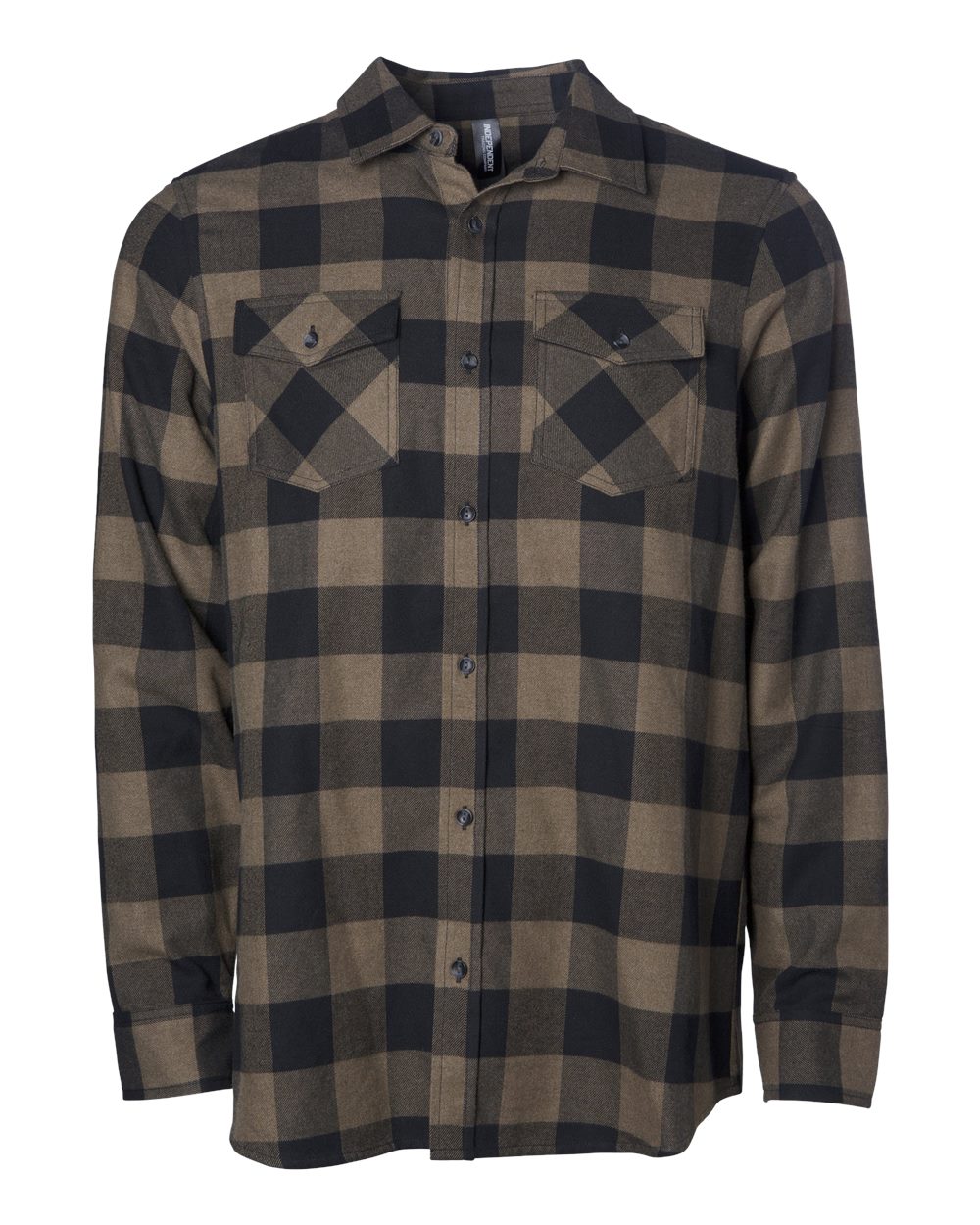 Independent Trading Co. Unisex Flannel Shirt. EXP50F - Brown/ Black