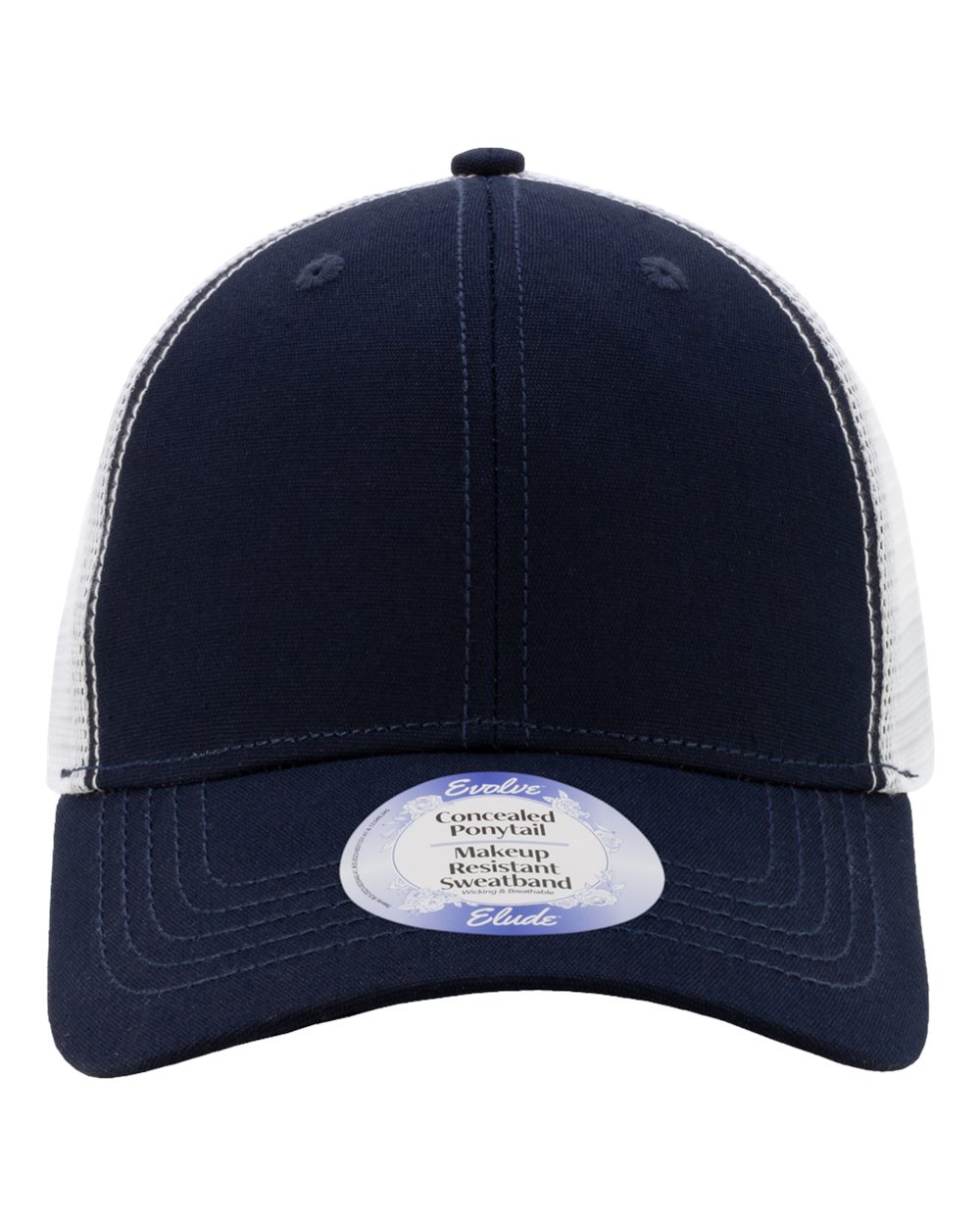 Infinity Her Women's Modern Trucker Cap. CHARLIE - Dark Navy/ White