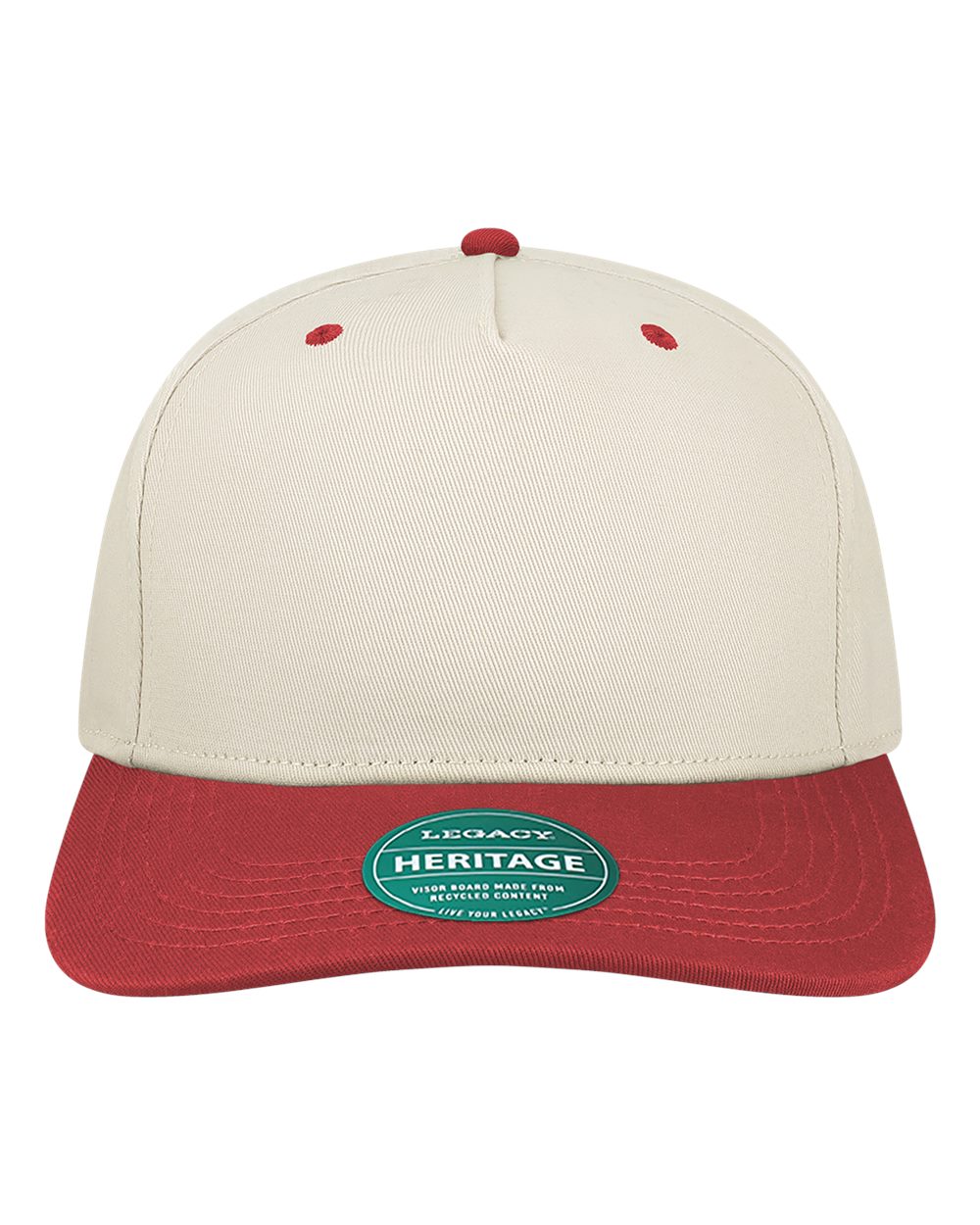 LEGACY Heritage Twill Cap. HTA - Stone/ Cardinal Red