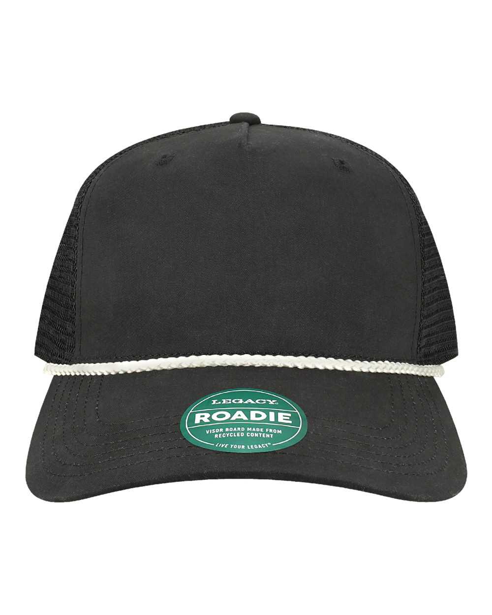 LEGACY Five-Panel Adjustable Cap. ROADIE - Black/ White