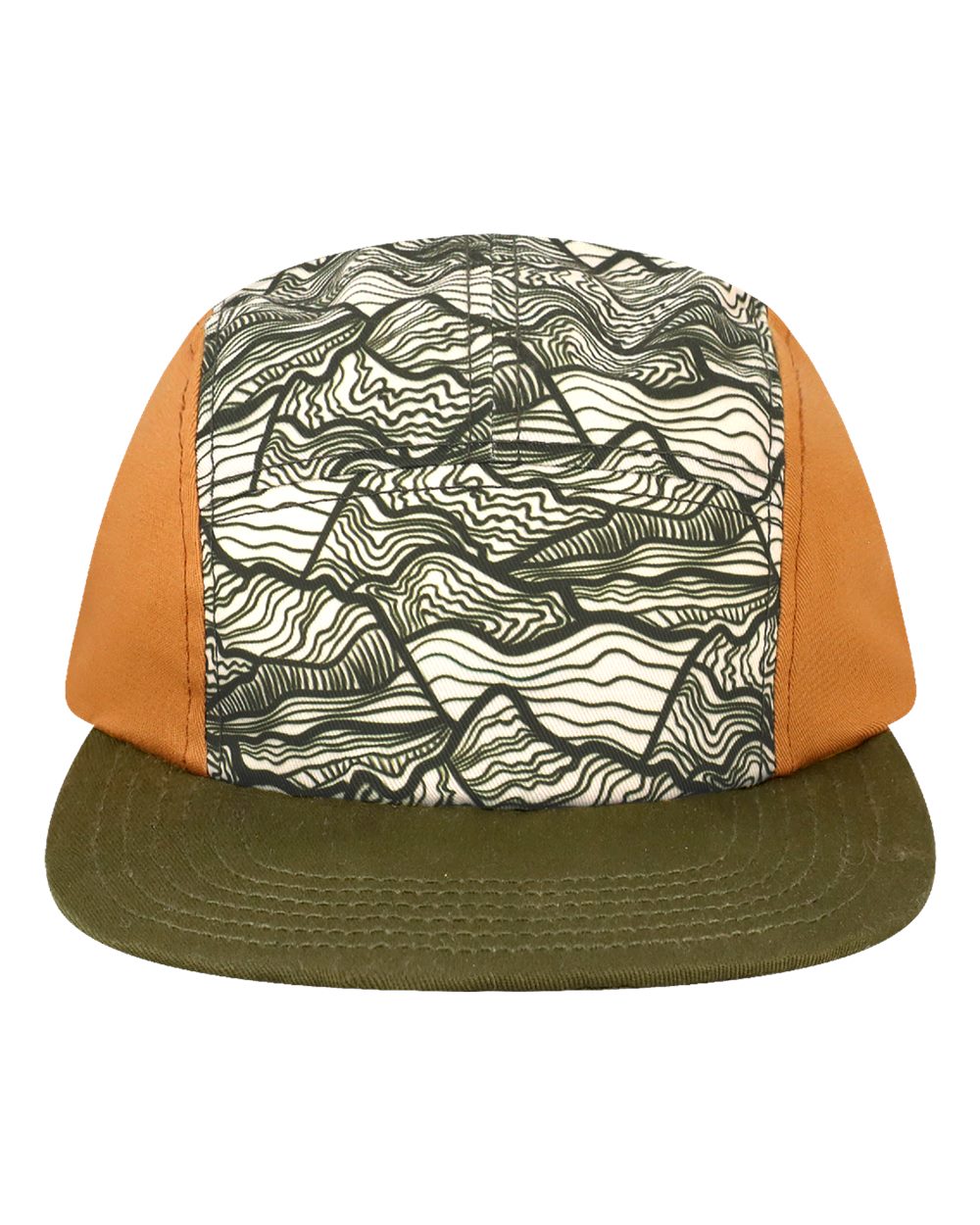 LOCALE Five-Panel Camper Hat. CAMPER - Abstract Mountains
