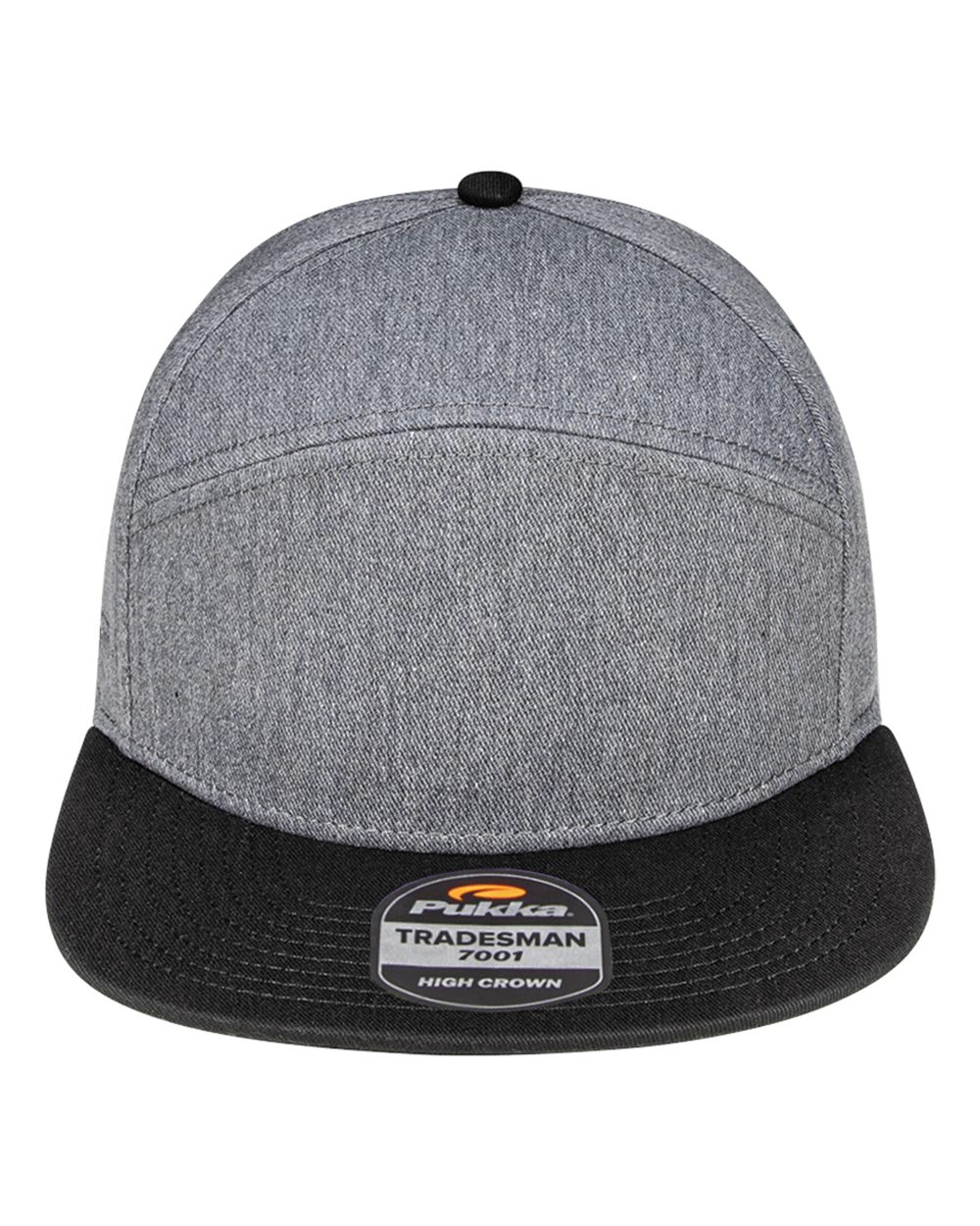 Pukka Tradesman Hybrid Six-Panel Cap. 7001P - Dark Grey Heather/ Black