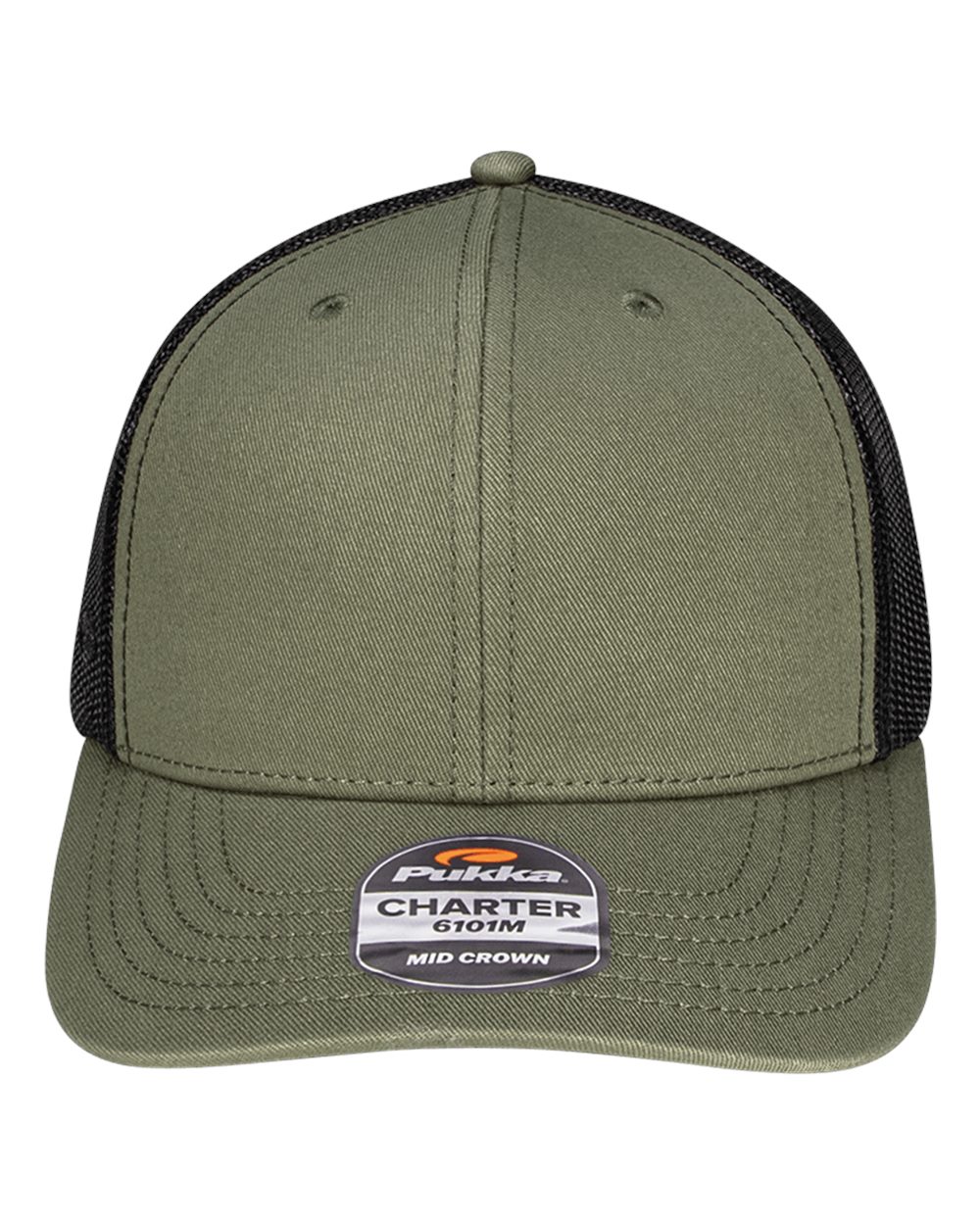 Pukka Charter Six-Panel Cap. 6101M - Olive Green/ Black