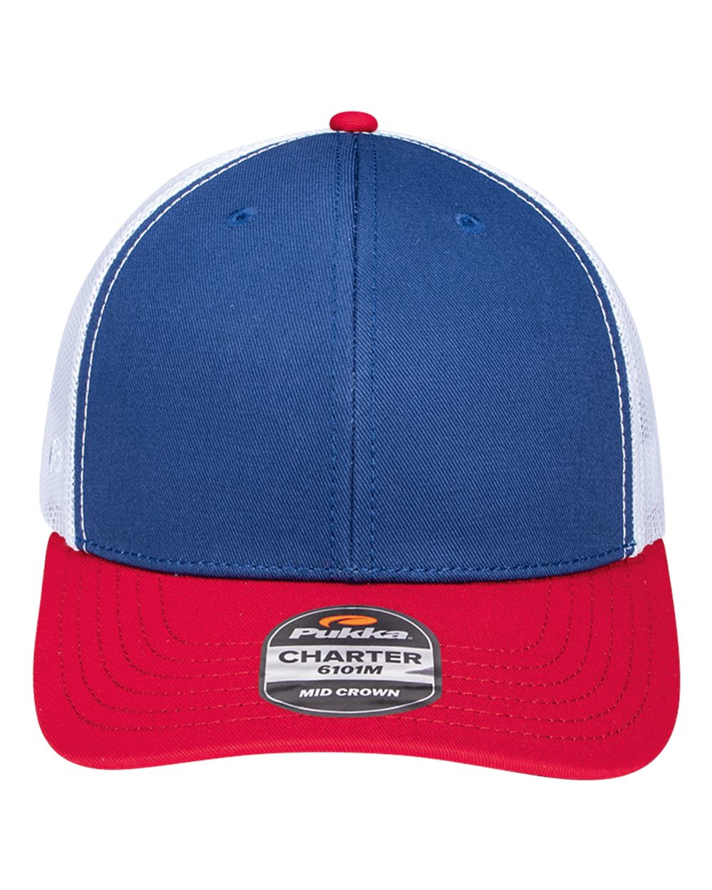 Pukka Charter Six-Panel Cap. 6101M - Royal/ Red/ White