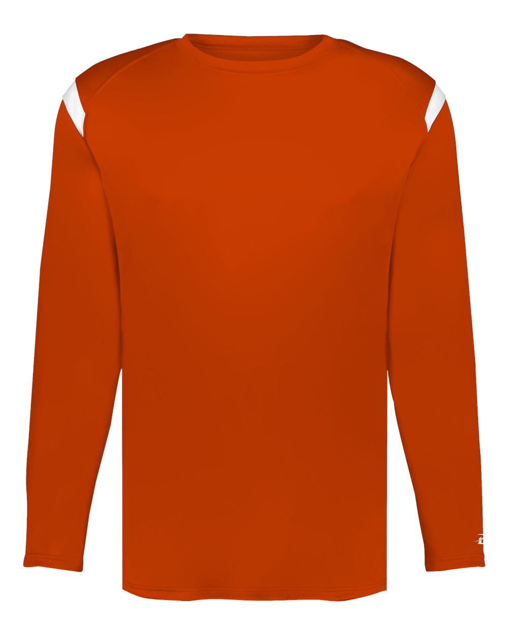 Badger Unisex On The Rise Long Sleeve T-Shirt. 4255 - Burnt Orange/ White
