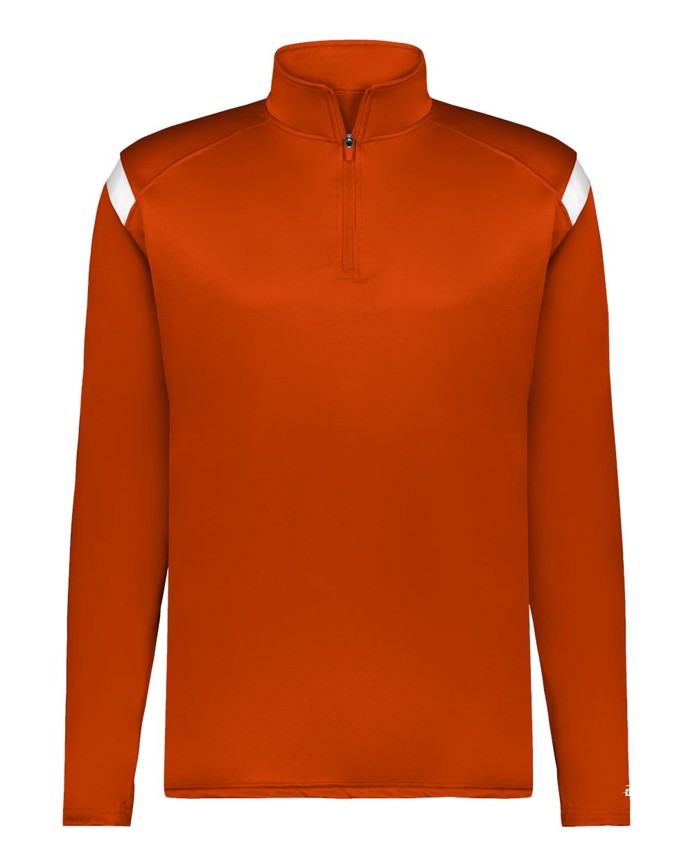 Badger Men's On The Rise Quarter-Zip Pullover. 4265 - Burnt Orange/ White