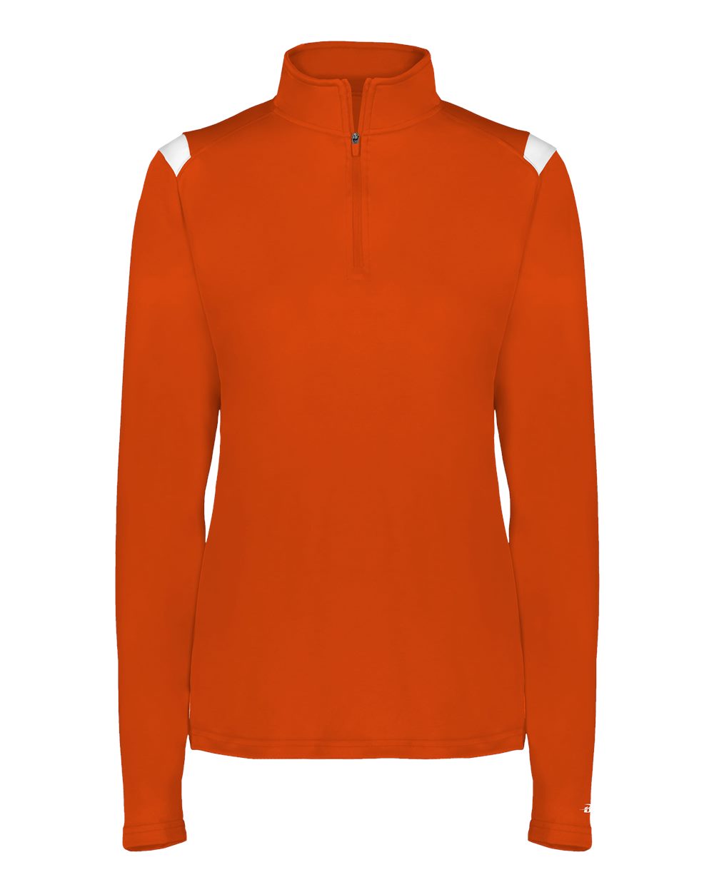 Badger Women's On The Rise Quarter-Zip Pullover. 4266 - Burnt Orange/ White