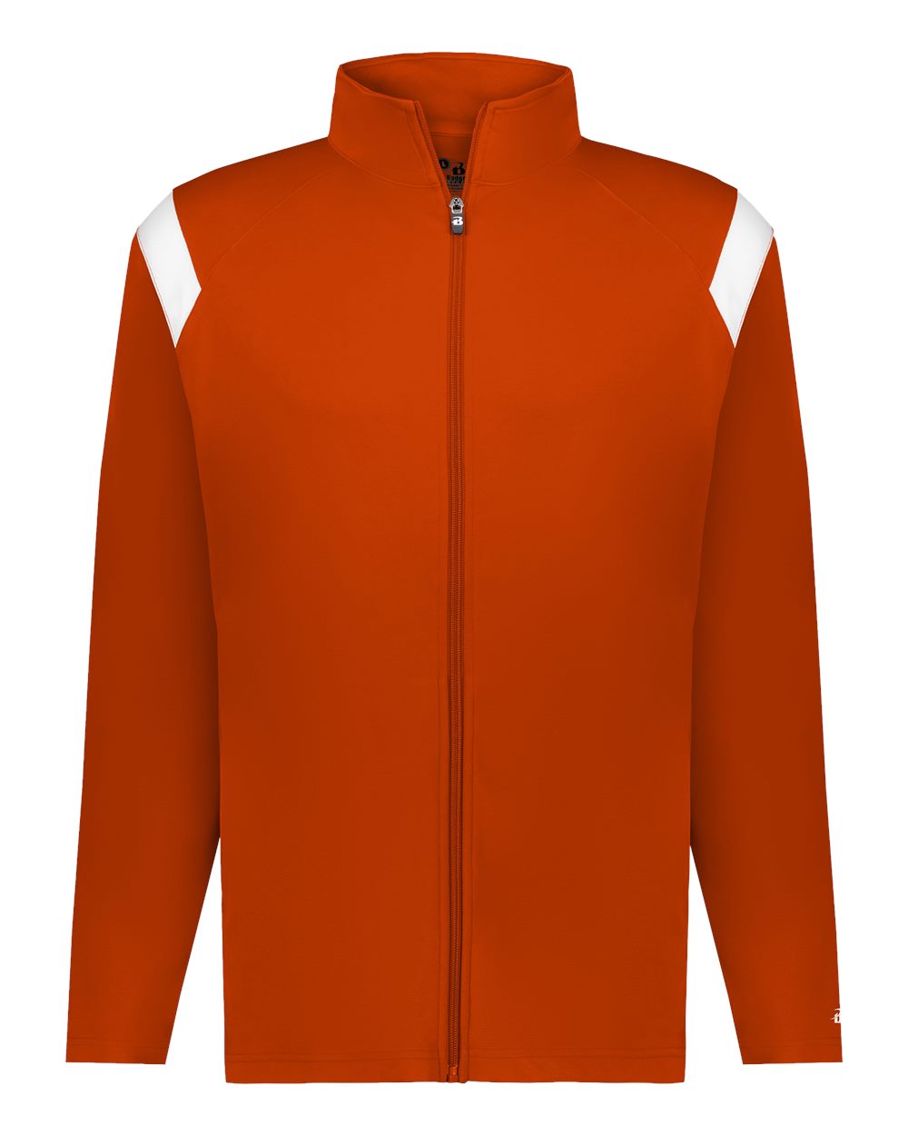 Badger Men's On The Rise Outercore Warm-up Jacket. 7725 - Burnt Orange/ White