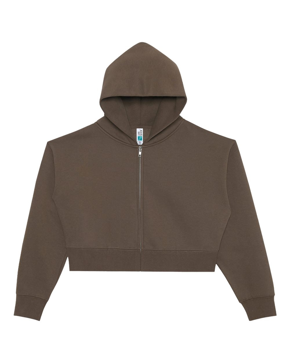 Lane Seven Women's Relaxed Cropped Full-Zip Hoodie Sweatshirt. LS88003 - Coffee