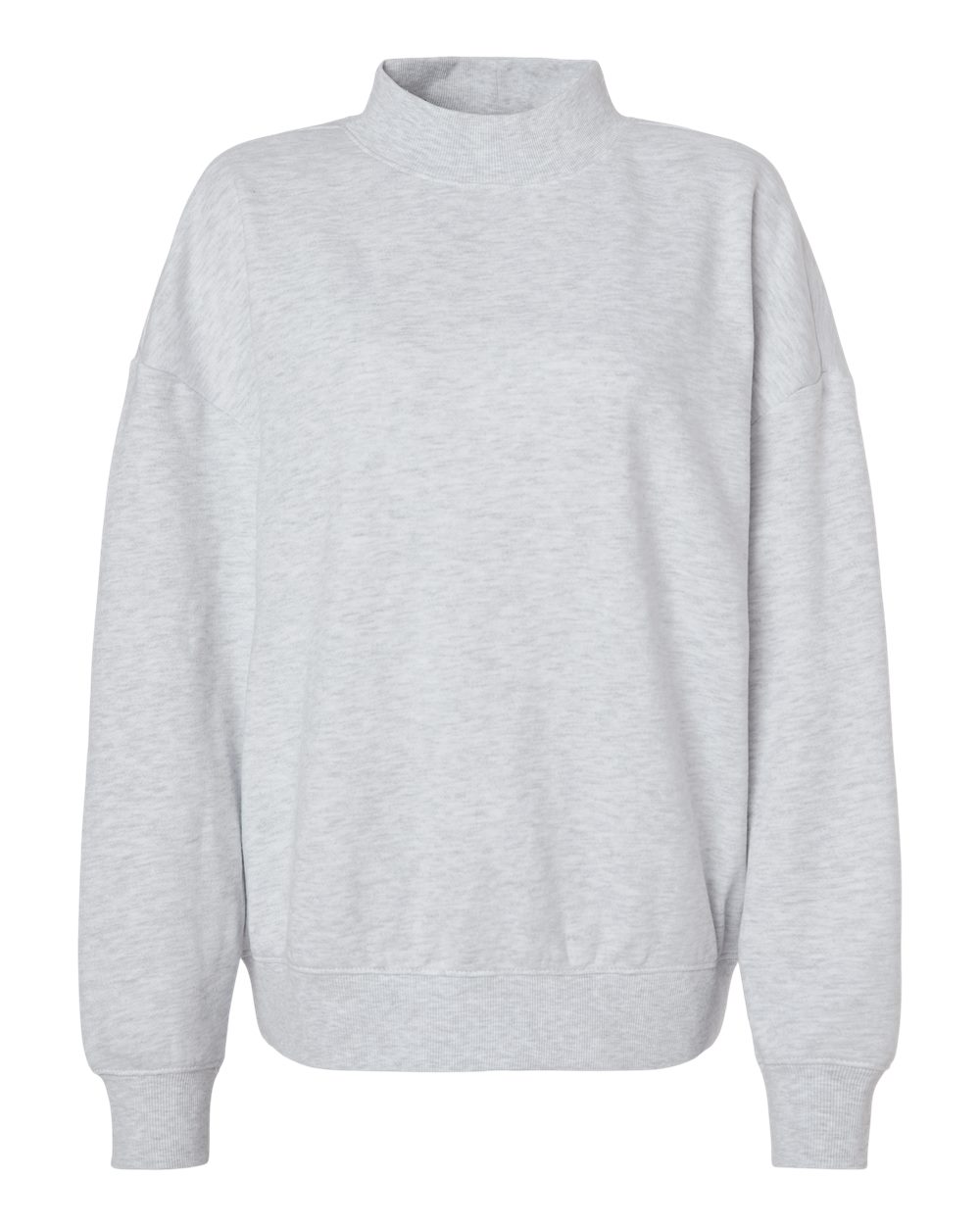 Independent Trading Co. Women's Midweight Mock Neck Sweatshirt. IND280MOCK - Ash Heather