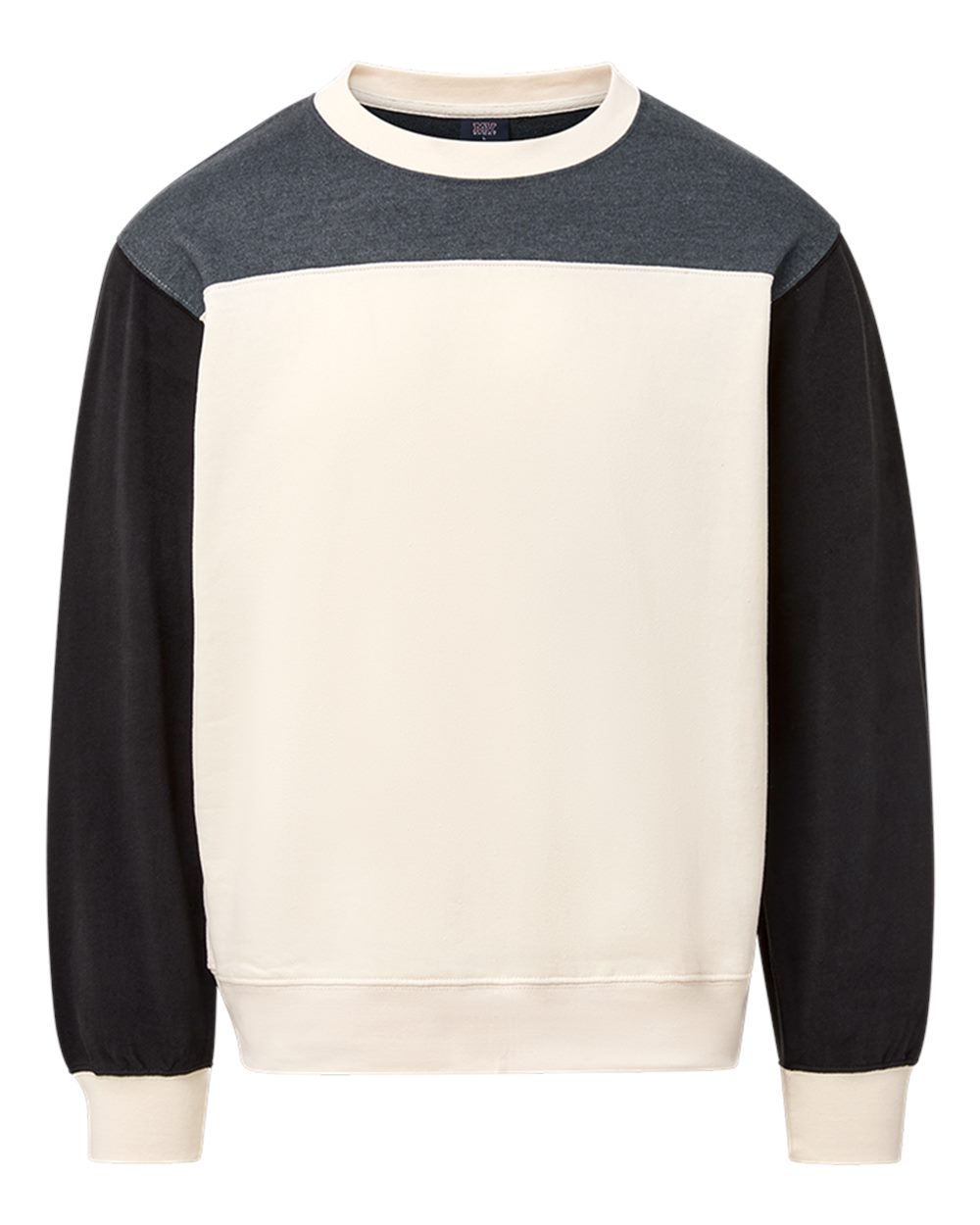 MV Sport Men's Otto Colorblock Crewneck Sweatshirt. 26145 - Charcoal/ Black