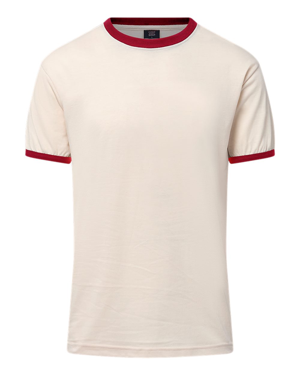 MV Sport Men's Jackie Ringer T-Shirt. 26425 - Vintage White/ Cardinal