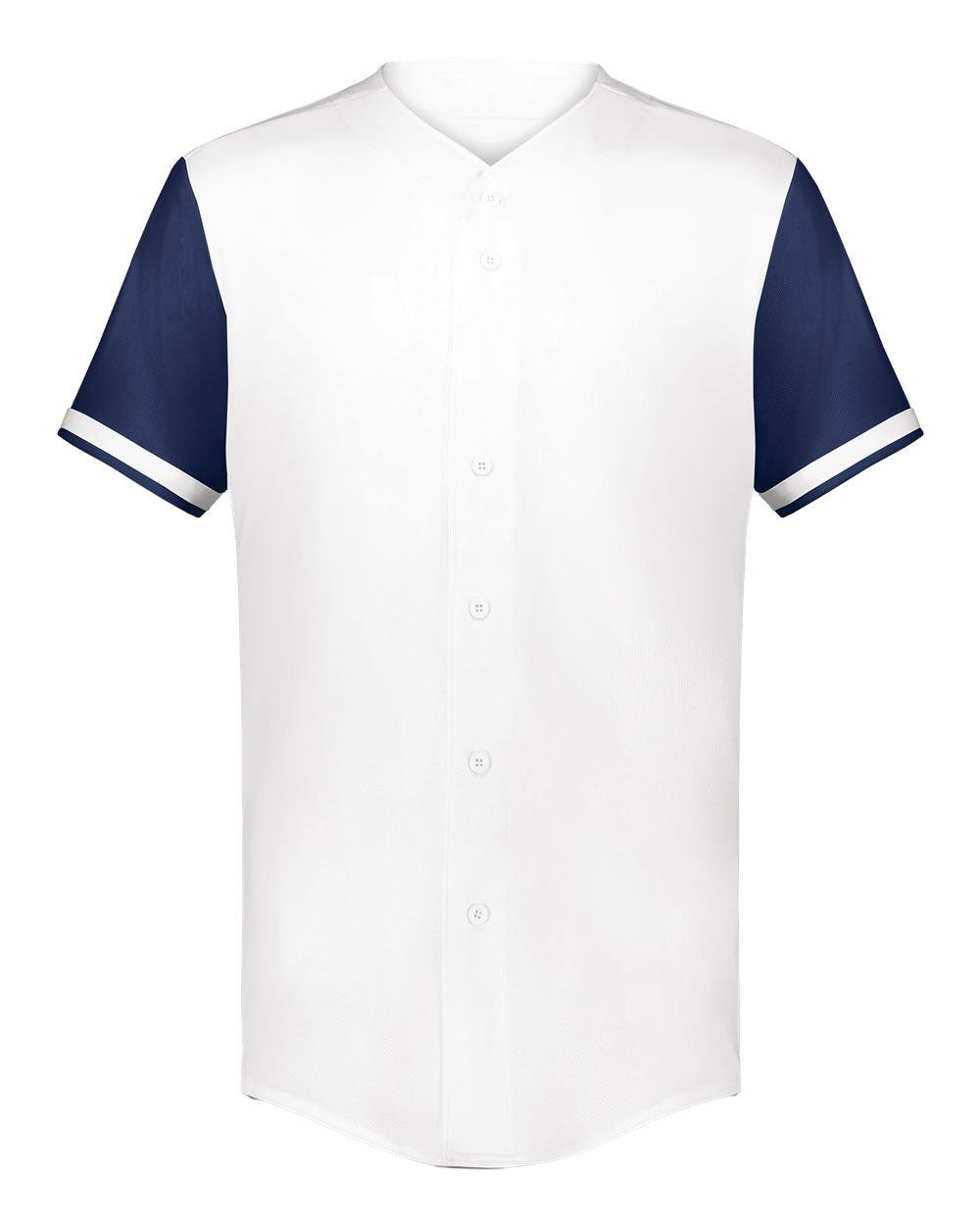 Augusta Sportswear Unisex Full Button Baseball Jersey. 6909 - White/ Navy