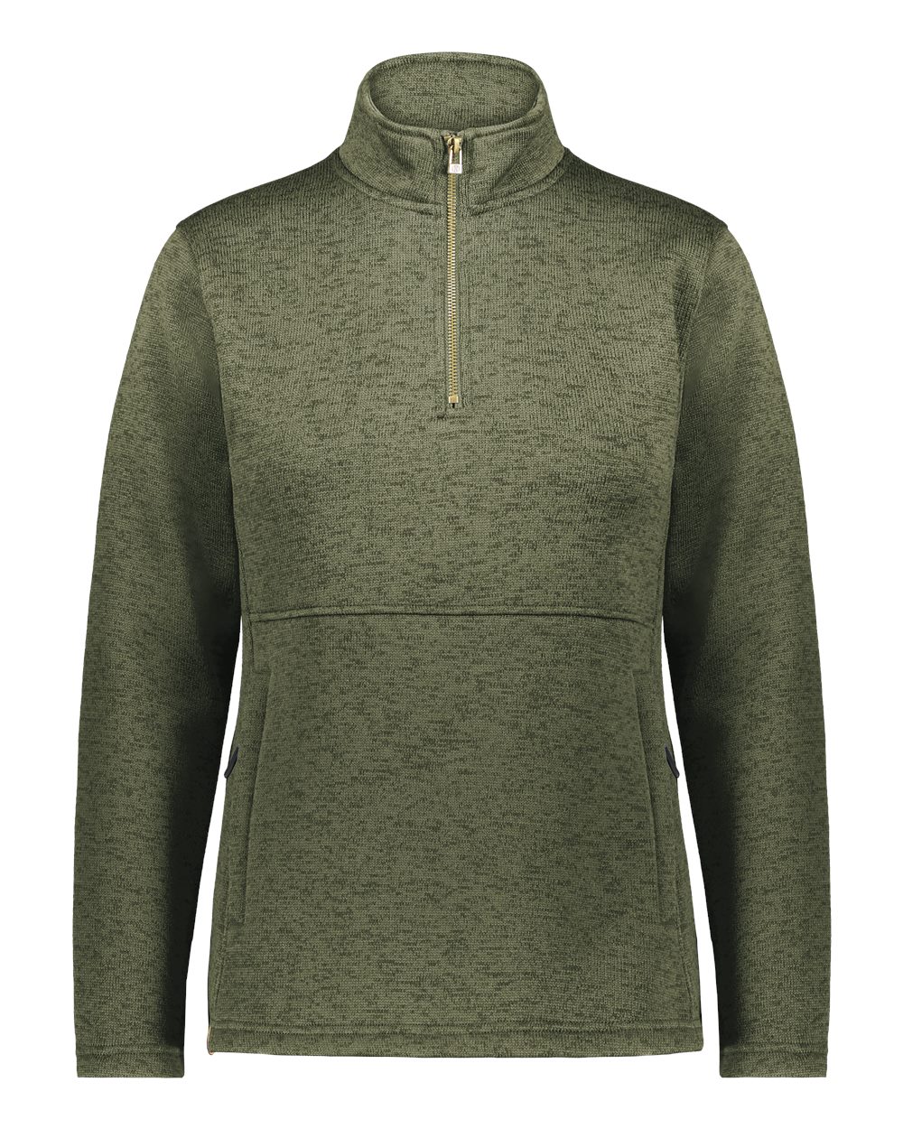 Holloway Women's Eco Revive™ Alpine Sweater Fleece Quarter-Zip Pullover. 223740 - Olive Heather