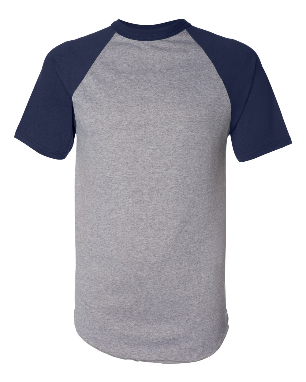 Augusta Sportswear Unisex Raglan Baseball Jersey. 423 - Athletic Heather/ Navy