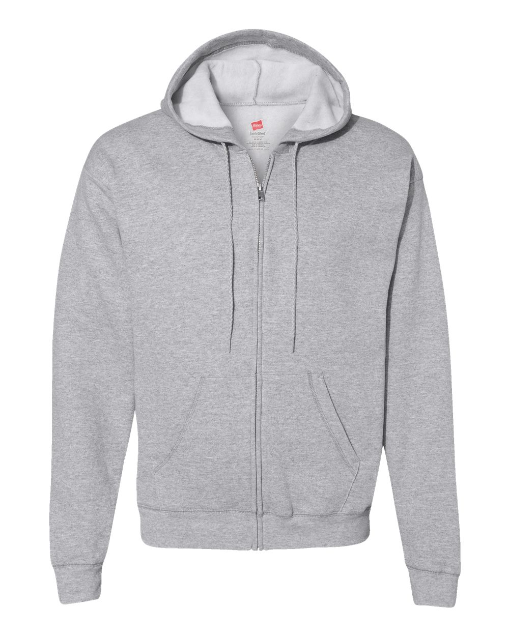 Hanes Unisex EcoSmart® Full-Zip Hooded Sweatshirt. P180 - Light Steel