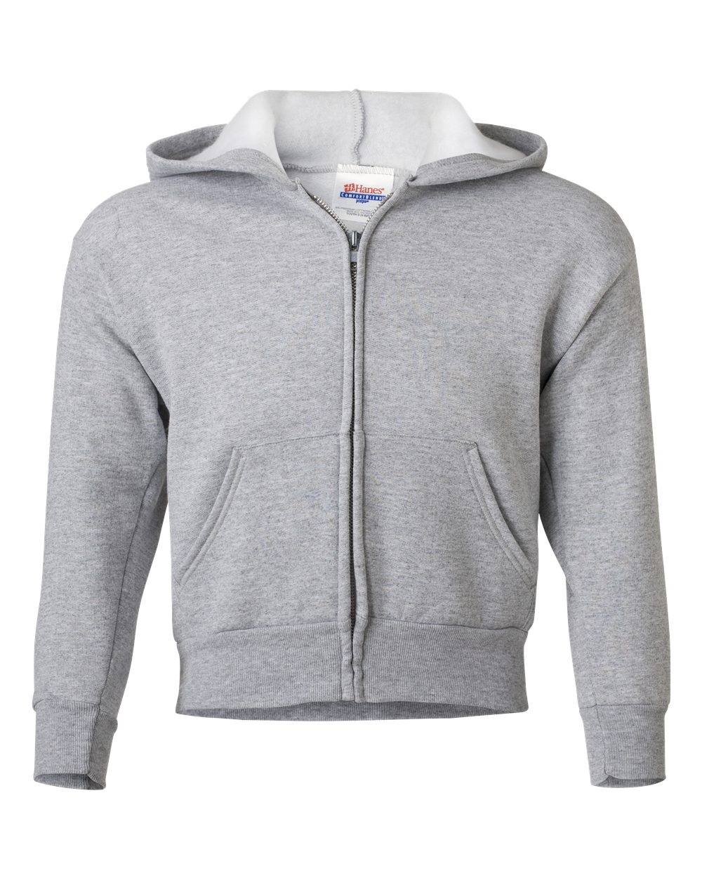 Hanes Youth EcoSmart® Full-Zip Hooded Sweatshirt. P480 - Light Steel