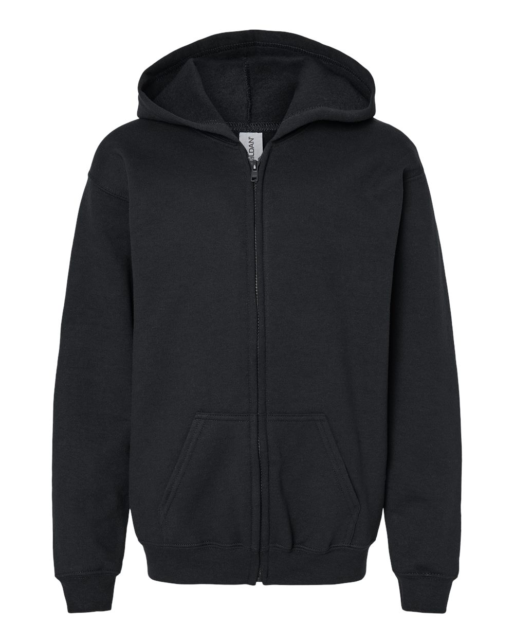 Gildan Youth Heavy Blend™ Full-Zip Hooded Sweatshirt. 18600B - Black