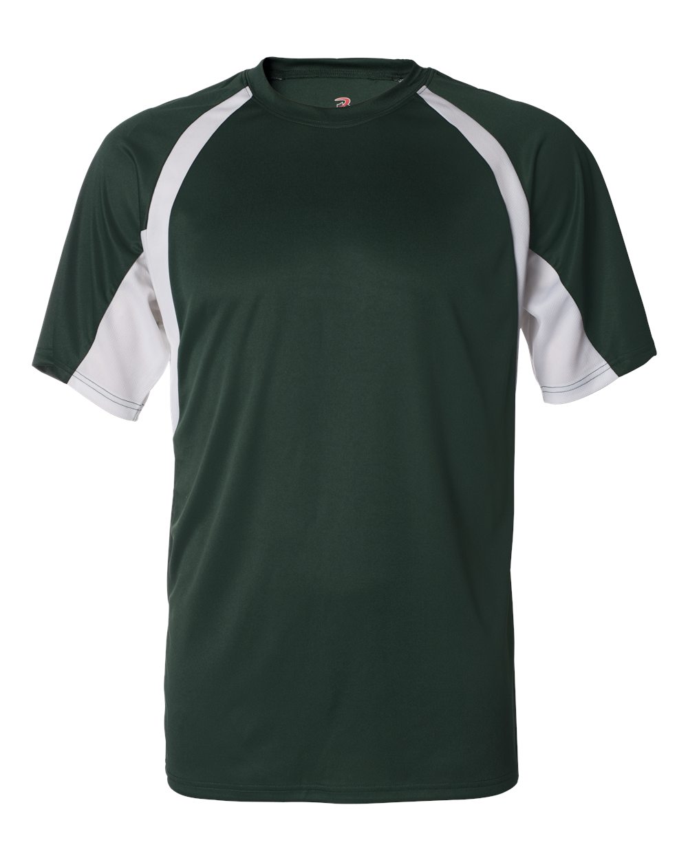 Badger Men's B-Core Hook T-Shirt. 4144 - Forest/ White