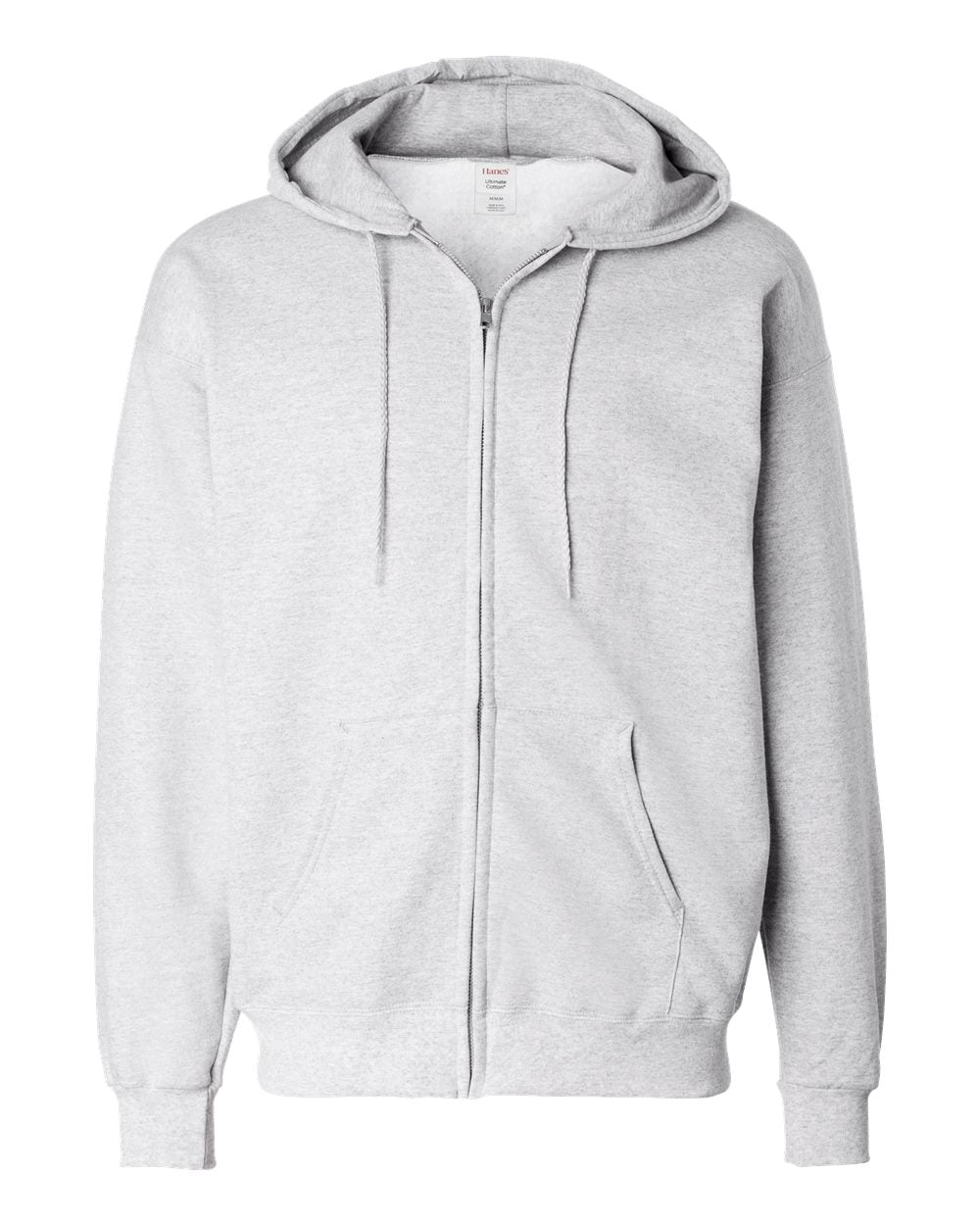 Hanes Unisex Ultimate Cotton® Full-Zip Hooded Sweatshirt. F280 - Ash