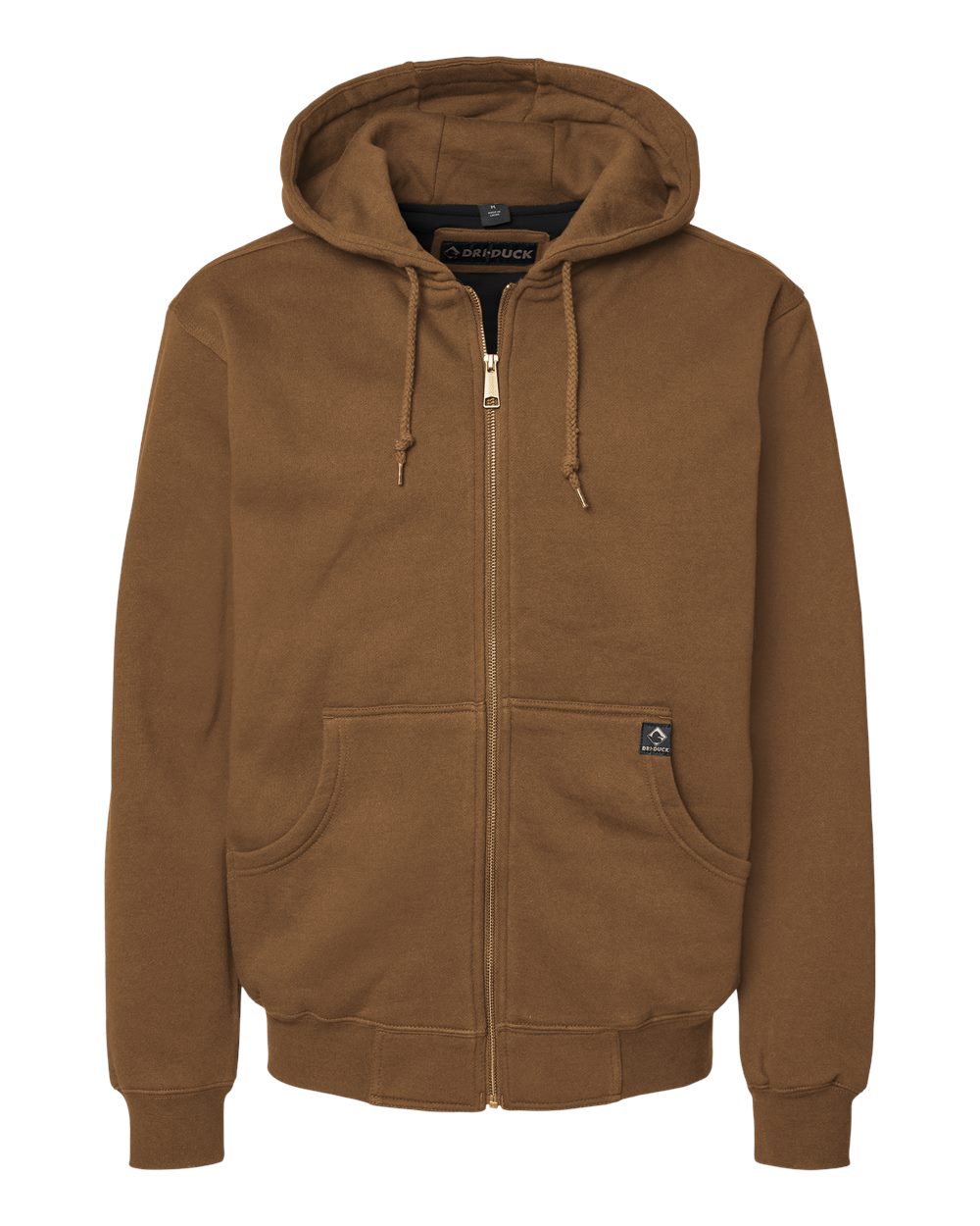 DRI DUCK Men's Crossfire Heavyweight Power Fleece Hooded Jacket with Thermal Lining. 7033 - Saddle