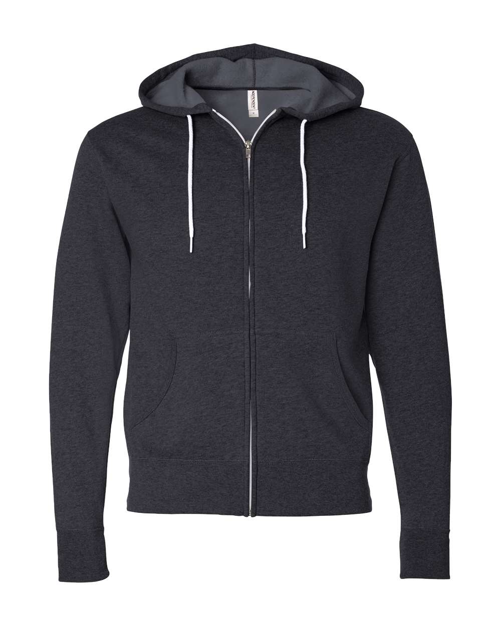 Independent Trading Co. Unisex Lightweight Full-Zip Hooded Sweatshirt. AFX90UNZ - Charcoal Heather