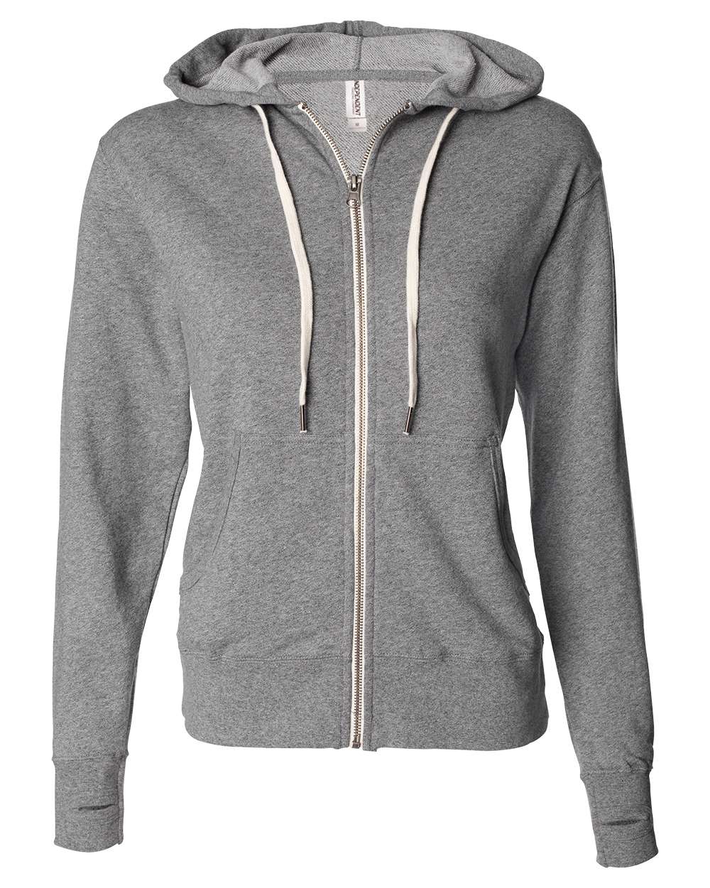 Independent Trading Co. Unisex Heathered French Terry Full-Zip Hooded Sweatshirt. PRM90HTZ - Salt & Pepper