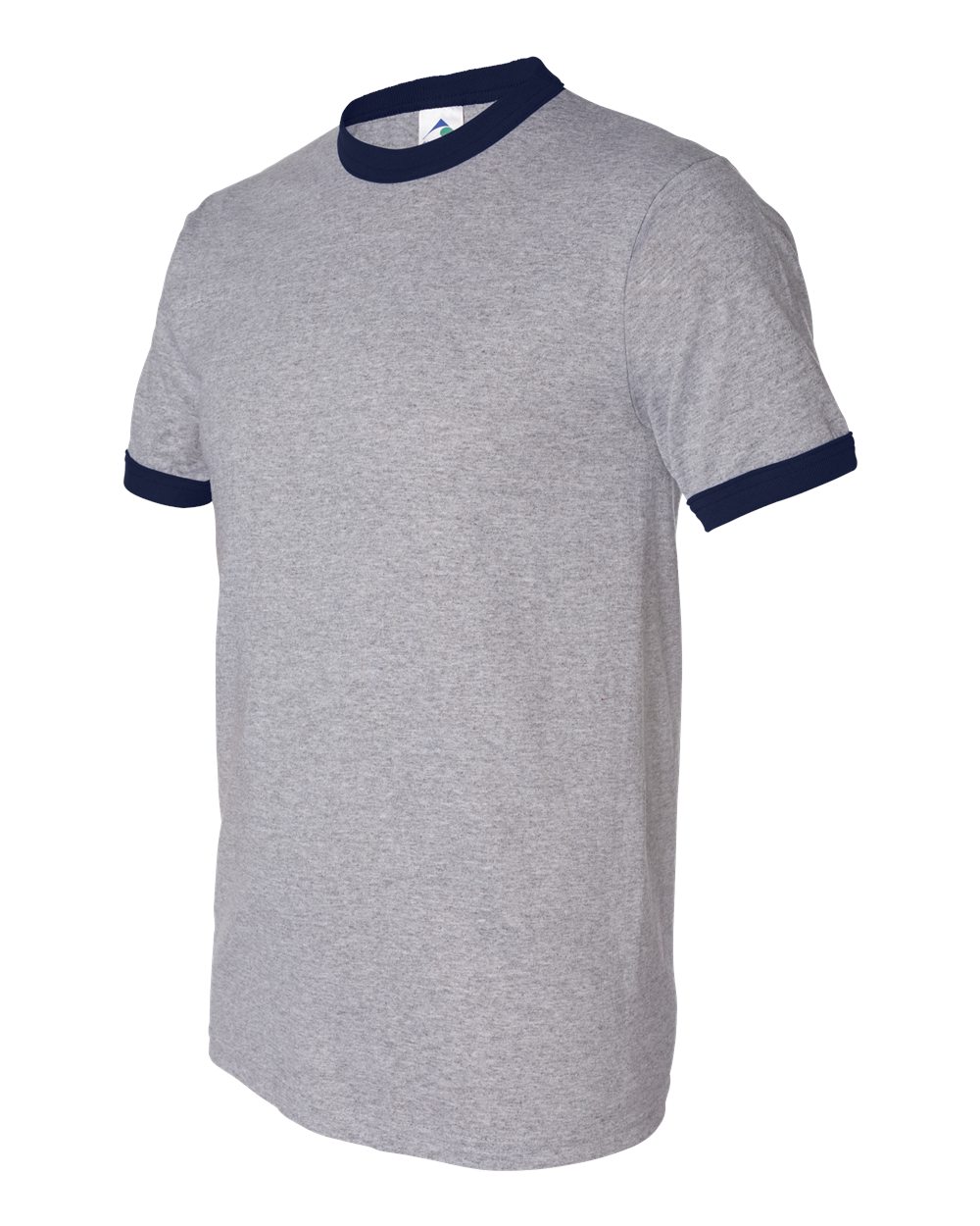 Augusta Sportswear Unisex 50/50 Ringer T-Shirt. 710 - Athletic Heather/ Navy