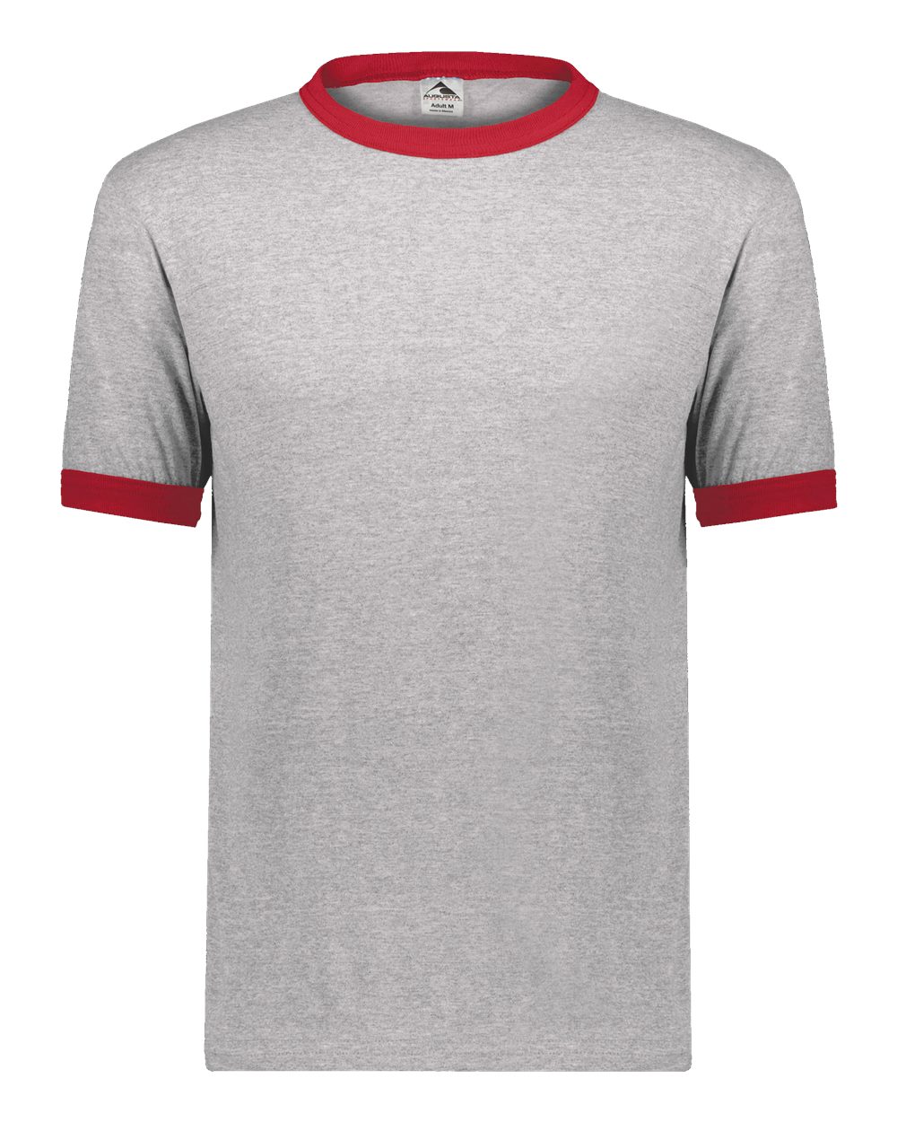 Augusta Sportswear Unisex 50/50 Ringer T-Shirt. 710 - Athletic Heather/ Red
