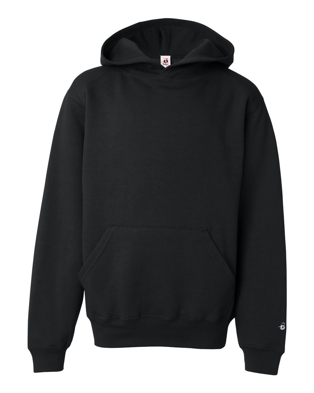 Badger Youth Hooded Sweatshirt. 2254 - Black