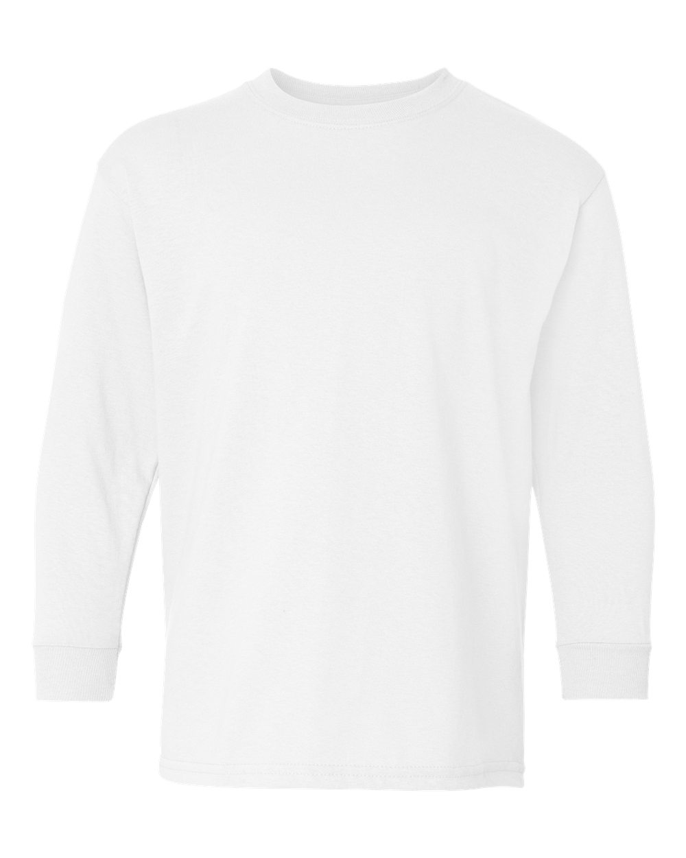 Gildan Youth Heavy Cotton™ Long Sleeve T-Shirt. 5400B - White