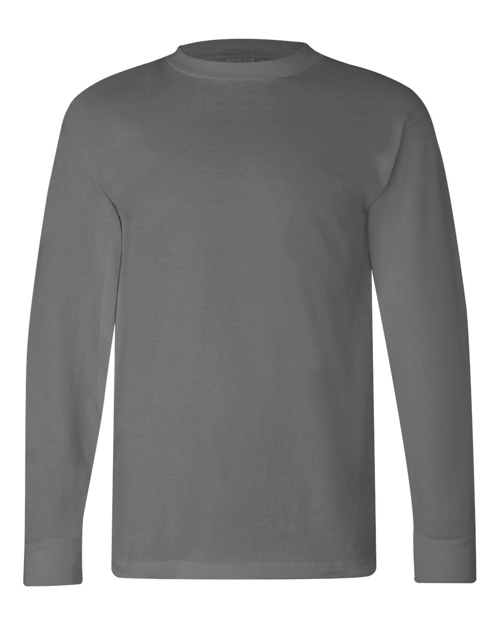 Bayside Unisex USA-Made Long Sleeve T-Shirt. 6100 - Charcoal