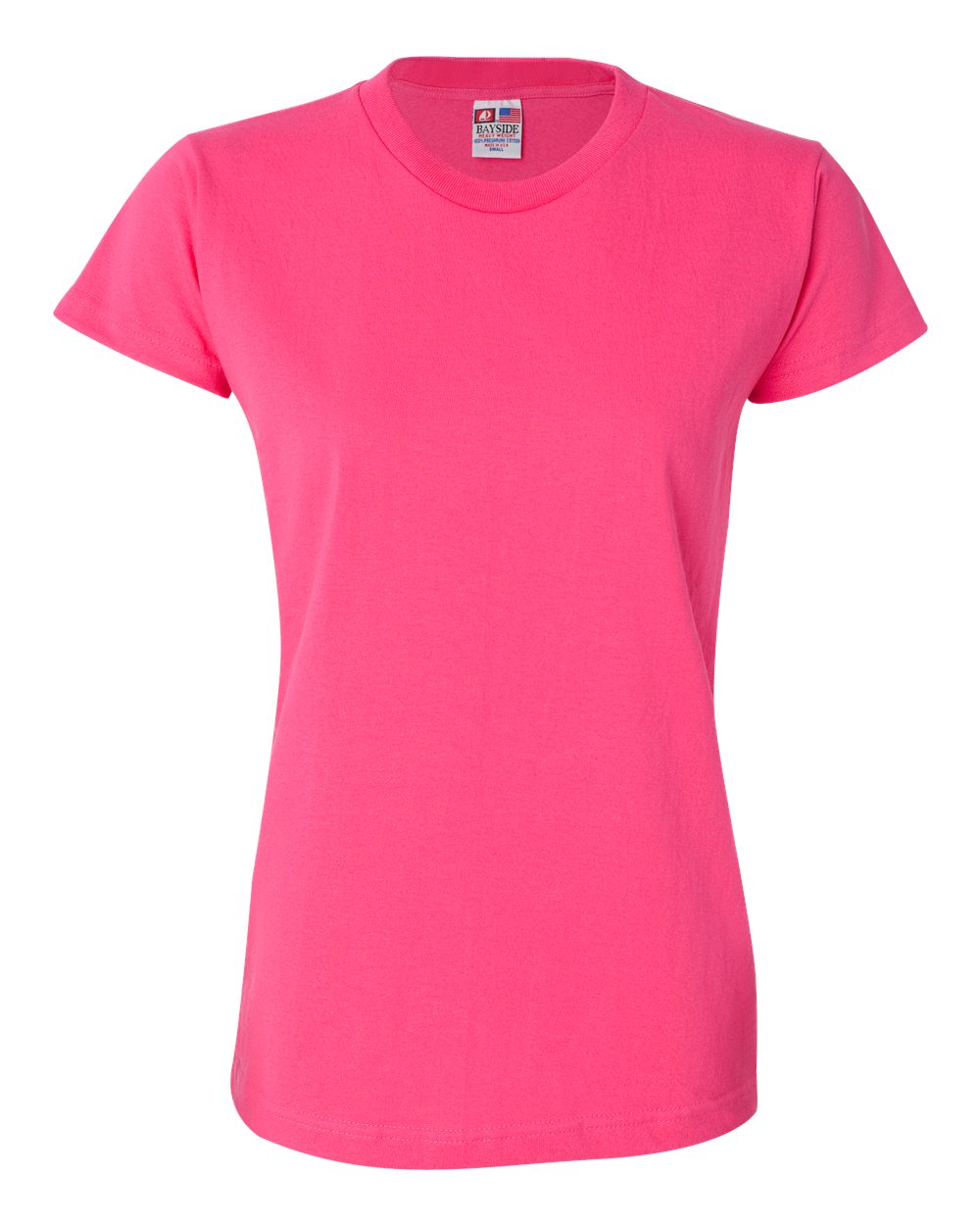 Bayside Women's USA-Made T-Shirt. 3325 - Bright Pink