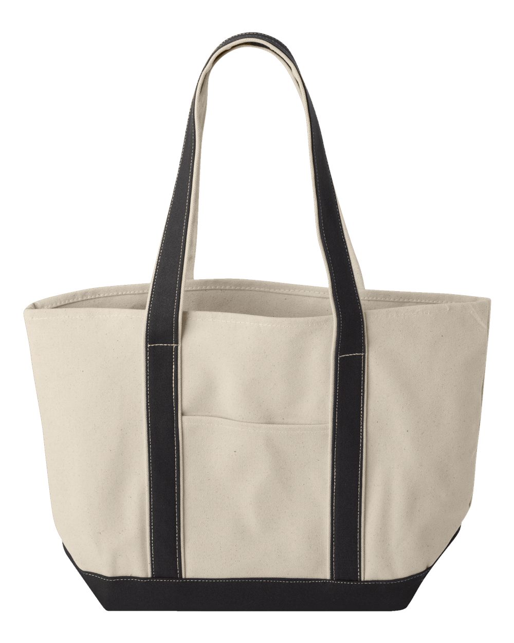 Liberty Bags Windward Large Cotton Canvas Classic Resort Tote. 8871 - Natural/ Black