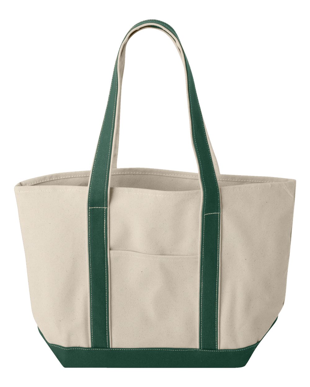 Liberty Bags Windward Large Cotton Canvas Classic Resort Tote. 8871 - Natural/ Forest