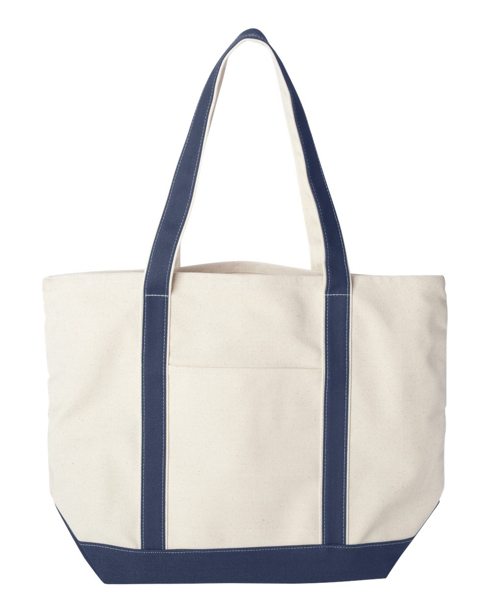 Liberty Bags Carmel Classic XL Cotton Canvas Resort Tote. 8872 - Natural/ Navy