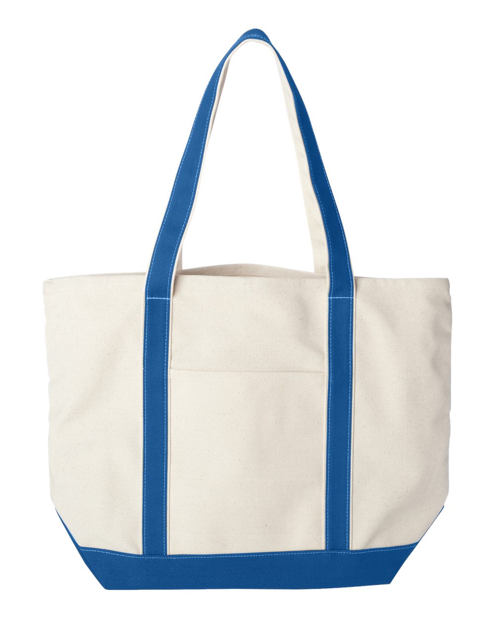 Liberty Bags Carmel Classic XL Cotton Canvas Resort Tote. 8872 - Natural/ Royal