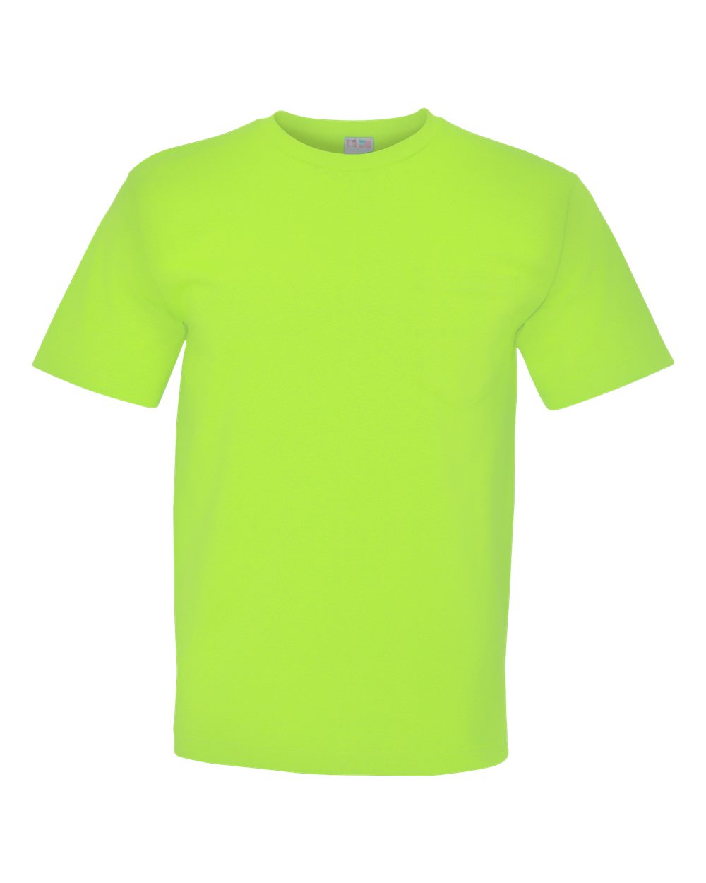 Bayside Unisex USA-Made Midweight Pocket T-Shirt. 5070 - Lime Green