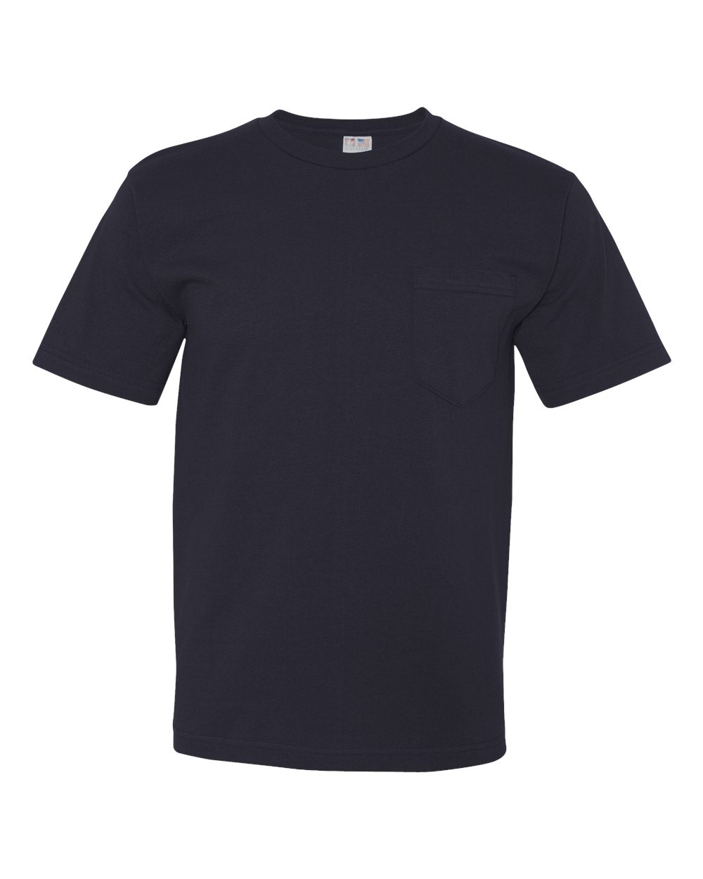 Bayside Unisex USA-Made Midweight Pocket T-Shirt. 5070 - Navy