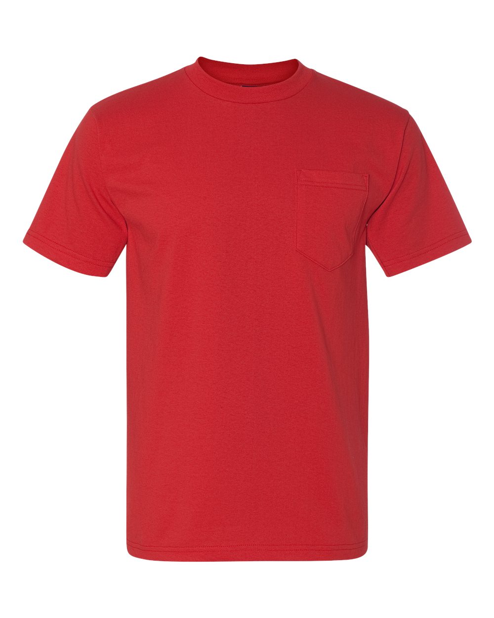 Bayside Unisex Union-Made Pocket T-Shirt. 3015 - Red