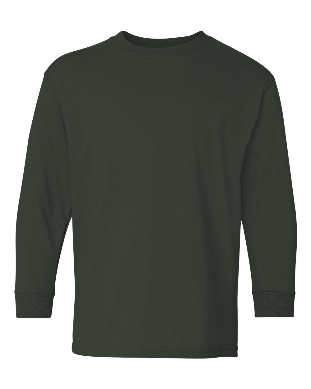 Gildan Youth Heavy Cotton™ Long Sleeve T-Shirt. 5400B - Forest Green