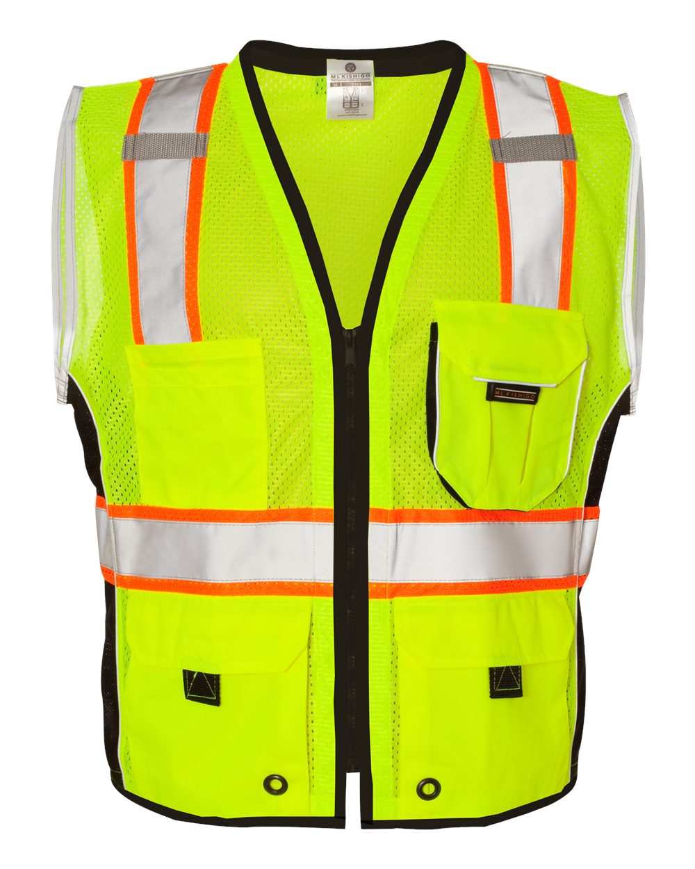 Kishigo Unisex Premium Black Series® Heavy-Duty Vest. 1513-1514 - Lime
